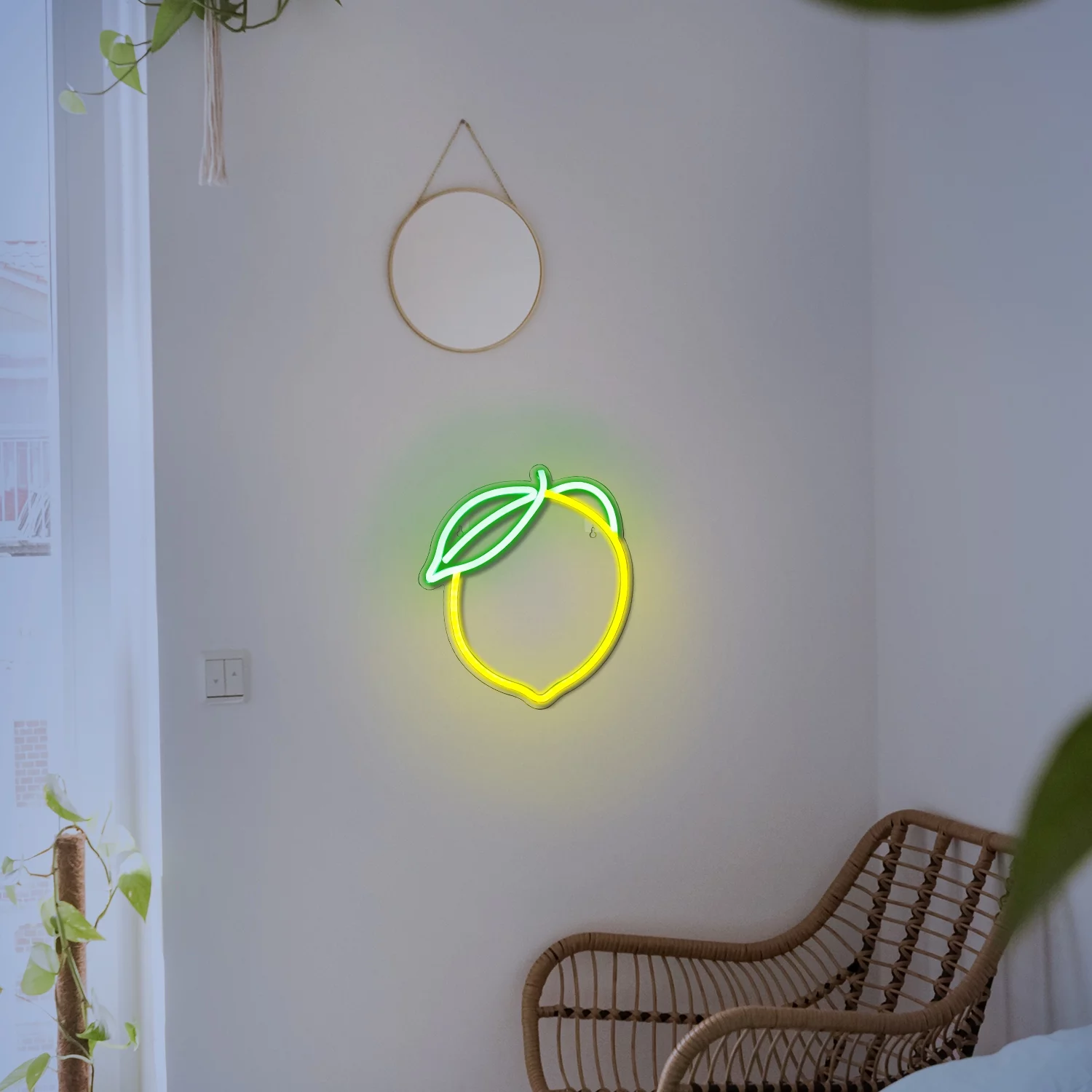 Wanxing Lemon LED Neon Light Signs USB Power for Fruit Shop Restaurant Home Bedroom Birthday Party Bar Wall Decoration