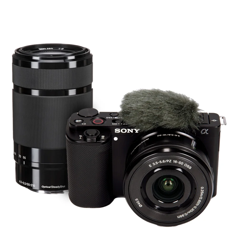 Sony ZV-E10 Mirrorless Camera w/ 16-50mm & 55-210mm Lenses (Black) ILCZV-E10L/B