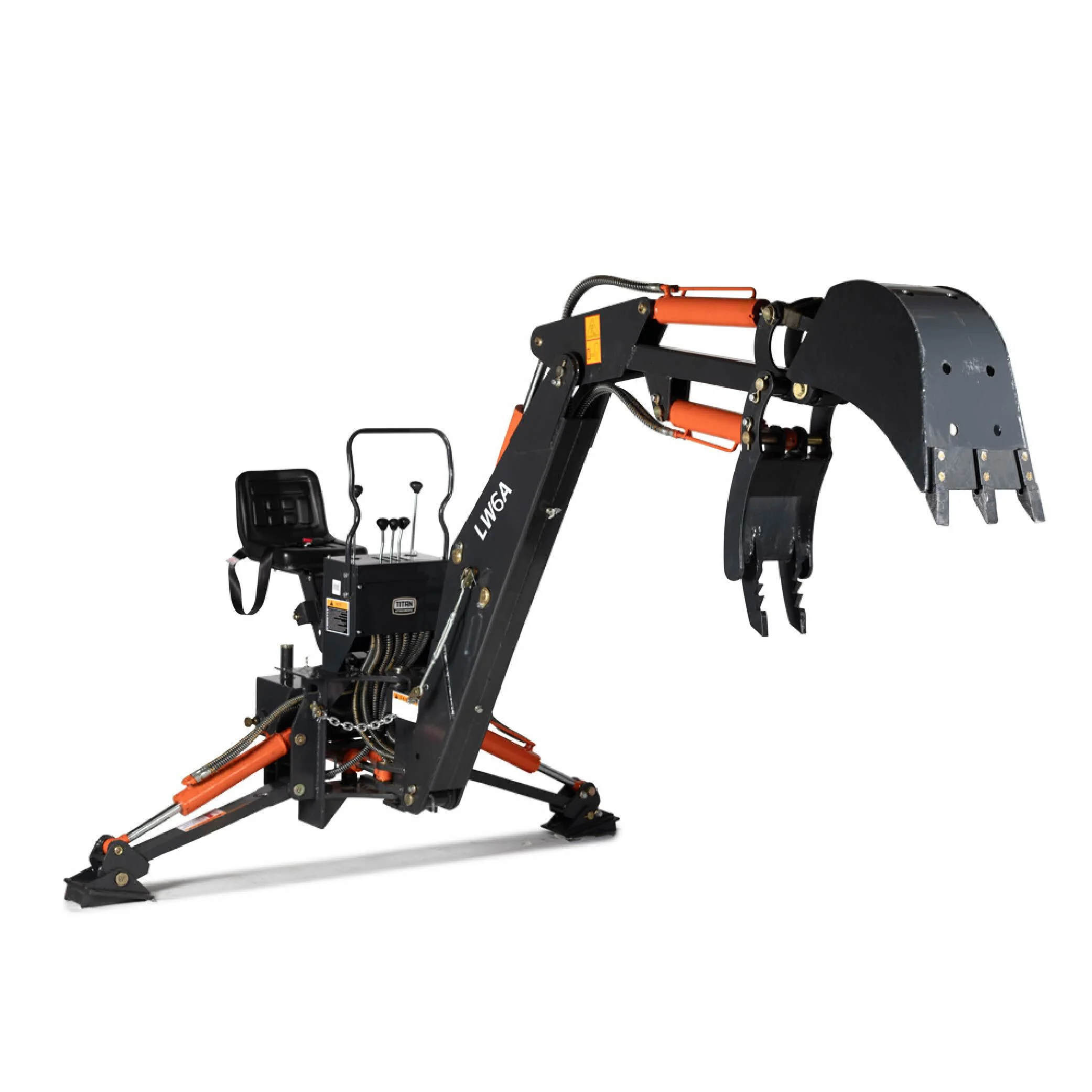 Titan Attachments 6 FT Backhoe with Thumb Excavator, 3 Point Tractor Backhoe, 160° Bucket Rotation & Precision Thumb Excavator, Fits Category 1 Tractors & Loaders