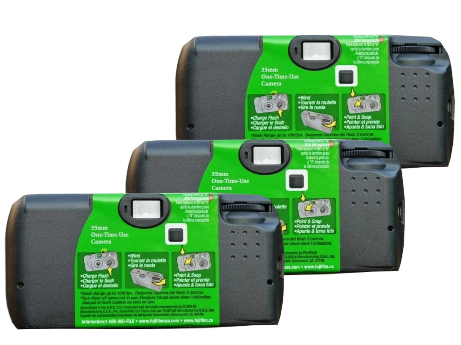 Fujifilm QuickSnap 7033661 Disposable Camera (3 Pack) Plus a Bonus Wrist Band and a Cleaning Cloth