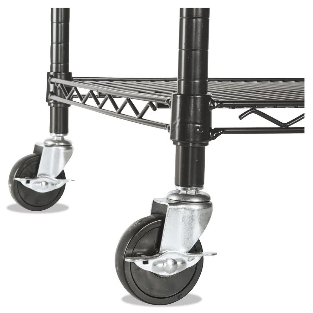 Alera Complete Wire Shelving Unit with Casters, Four-Shelf, 48