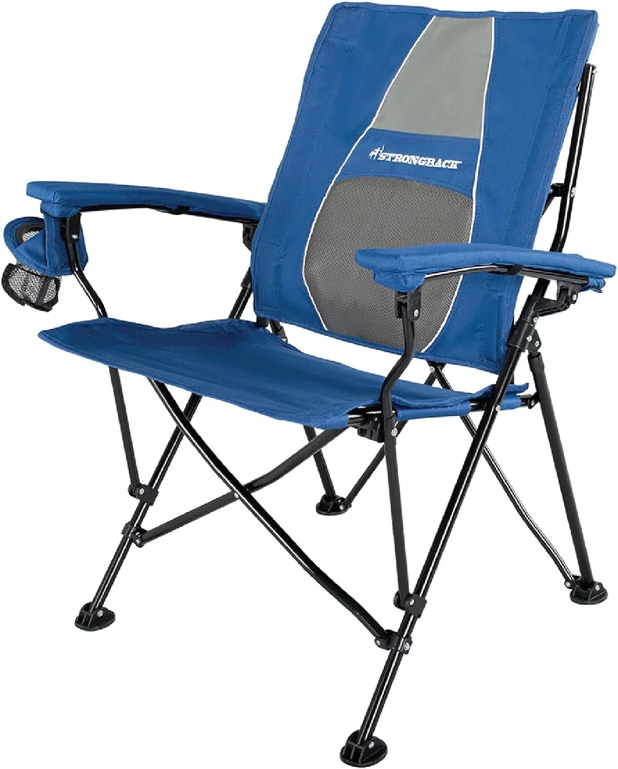 YANPO Elite 2.0 Adult Camping Chair with Lumbar Support and Carry Bag, Navy/Grey