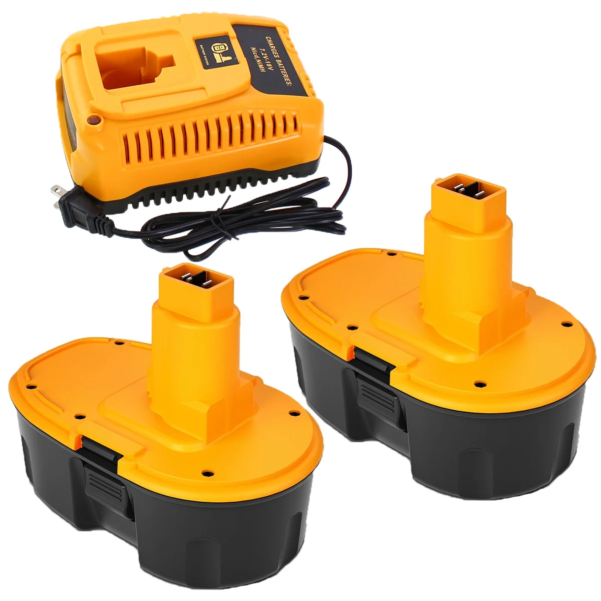 2 Packs 4.5Ah 18 Volt DC9096 Battery and DC9310 Charger Compatible with Dewalt 18V Battery DC9098 DC9099 DW9098 DW9099 DW9096 DE9095 DE9098 DE9091