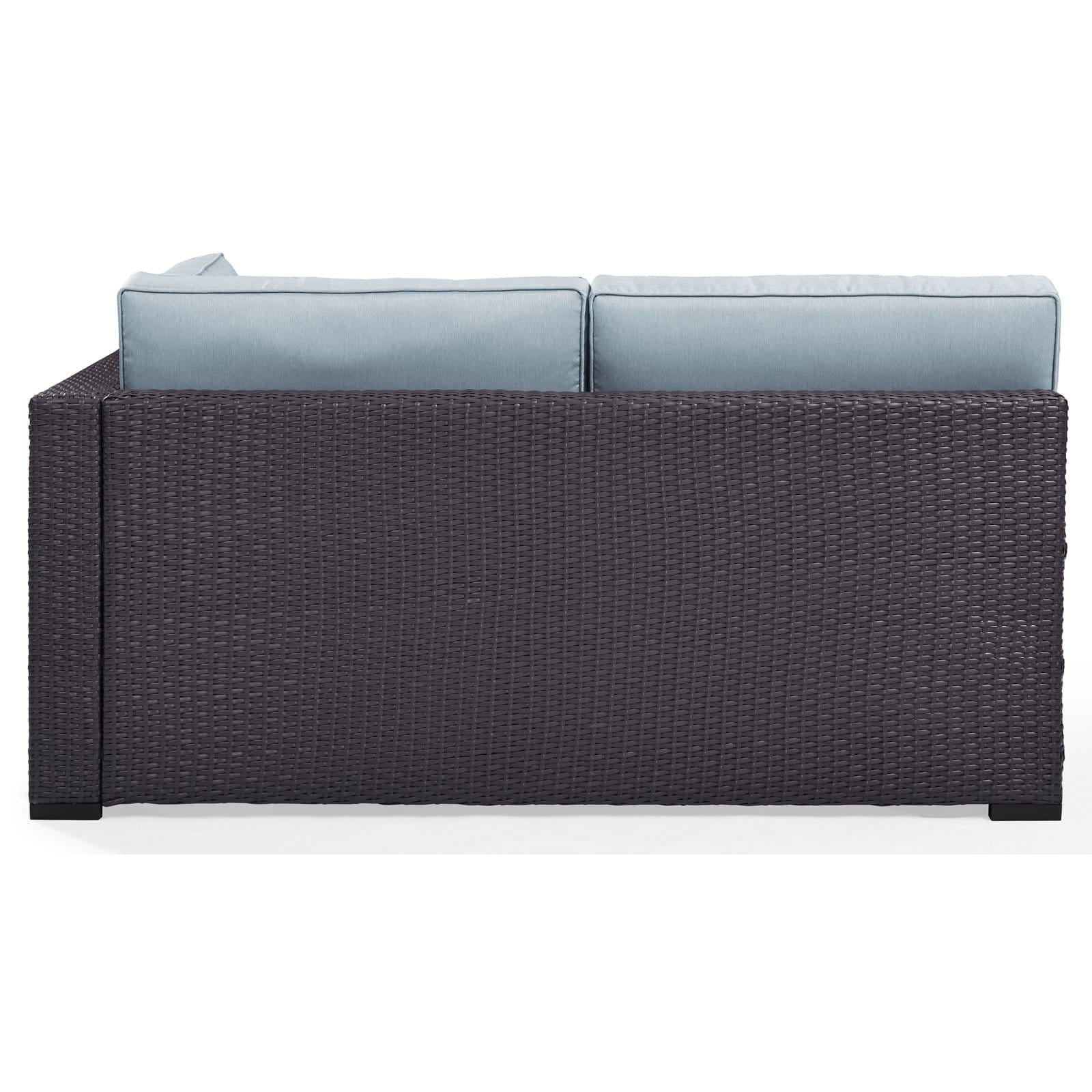 Crosley Furniture Biscayne Wicker / Rattan Patio Loveseat in Brown and Mocha