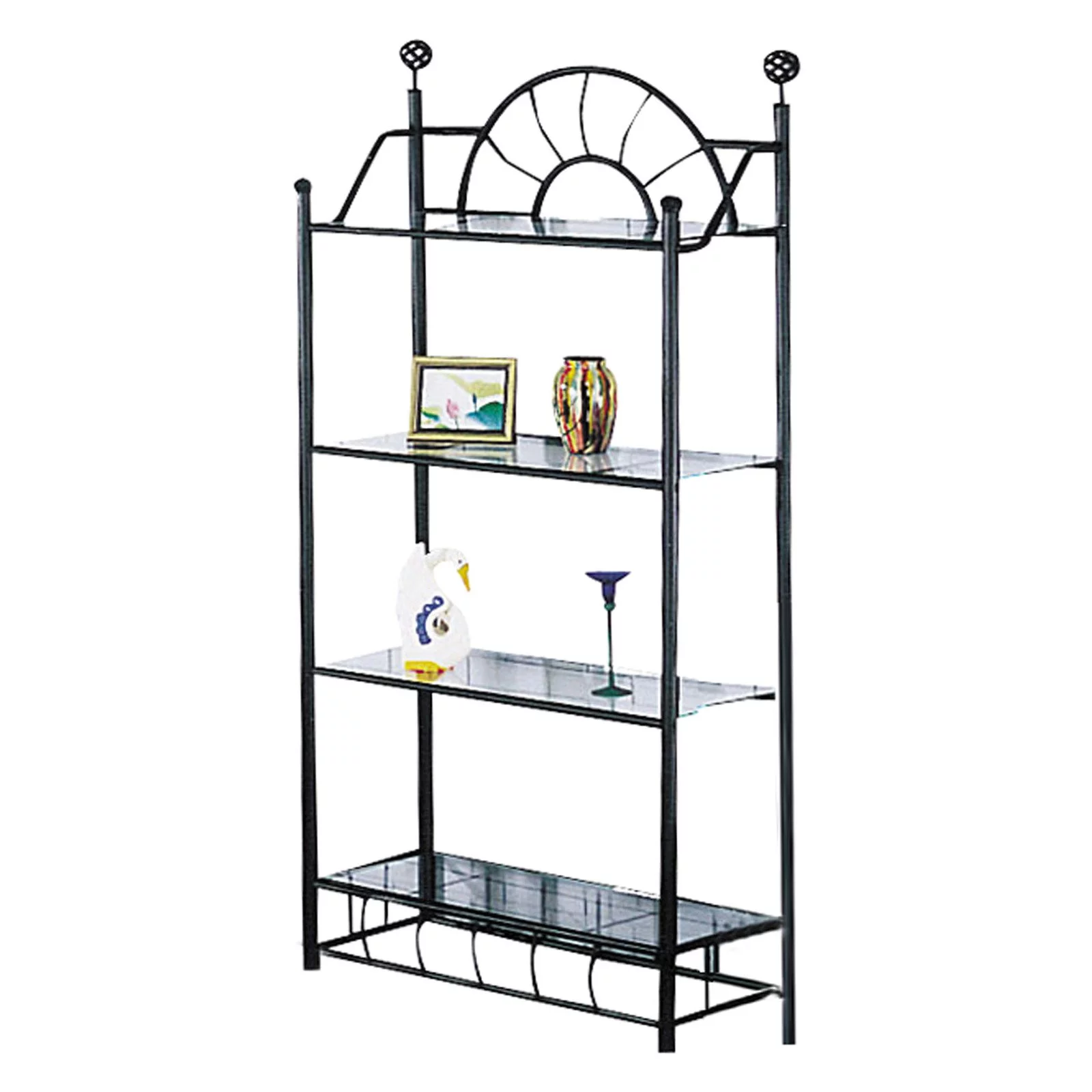 Acme Furniture Sunburst Sandy Black Shelf Rack with 4 Shelves