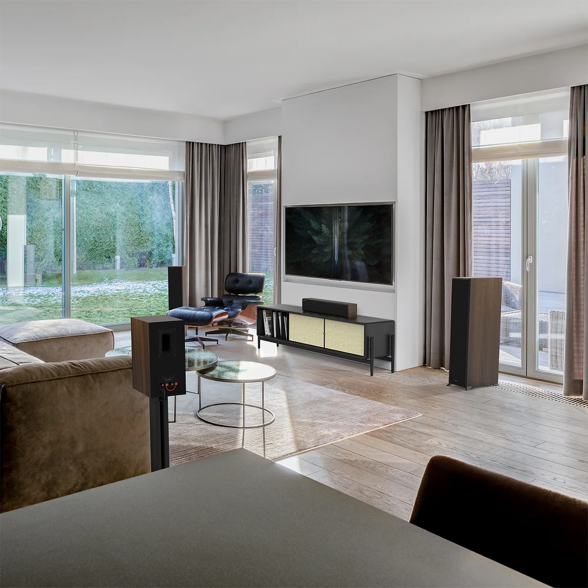 Klipsch RP-6000F II High-Fidelity Floorstanding Speaker (Pair) with Enhanced Bass Ebony Bundle with Deco Gear 100ft long 16 AWG Speaker Wire + High-Quality Brass Speaker Banana Plugs, 5-Pair