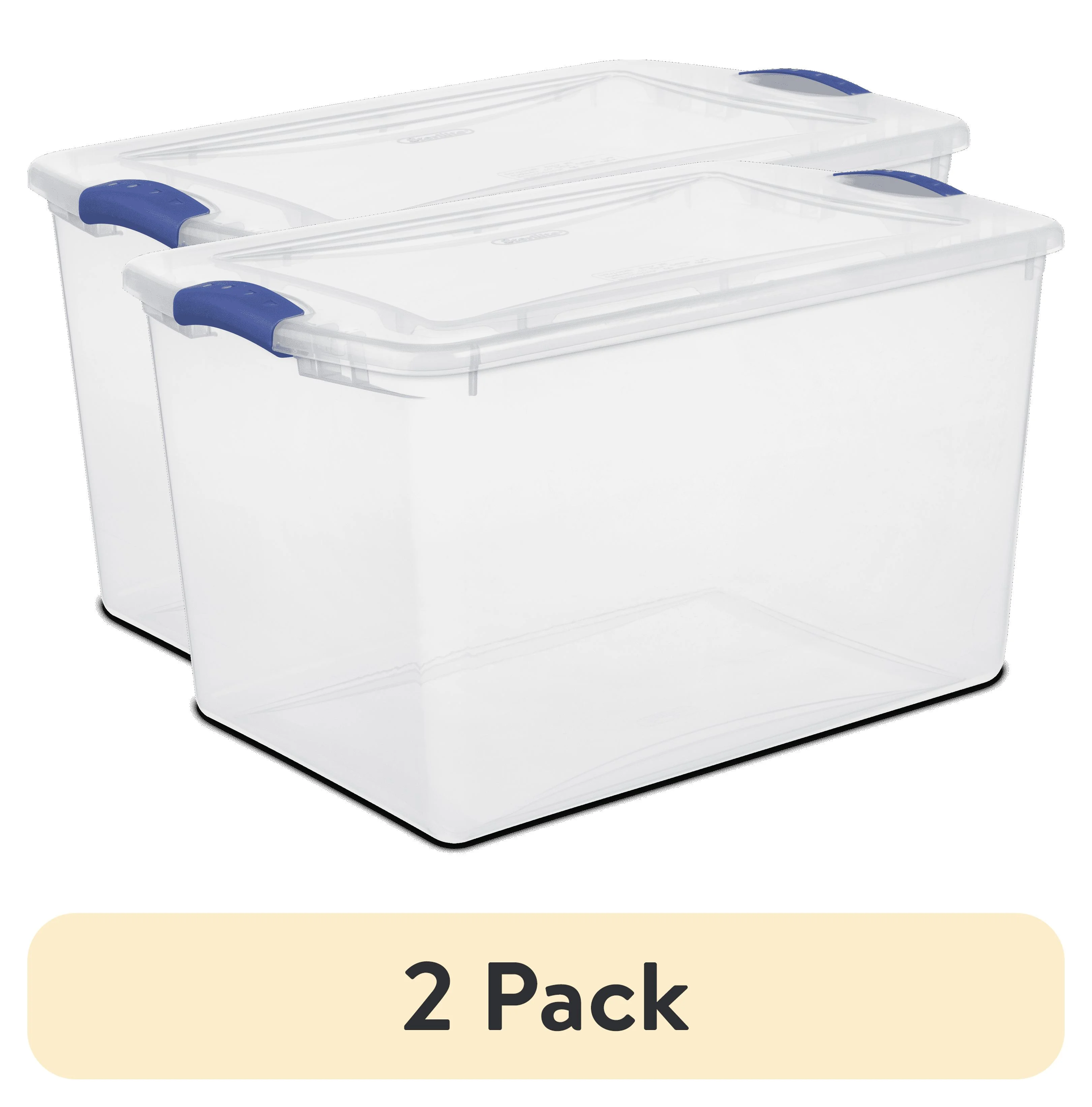 (2 pack) Sterilite 66 Quart. Latch Box Plastic, Stadium Blue, Set of 6