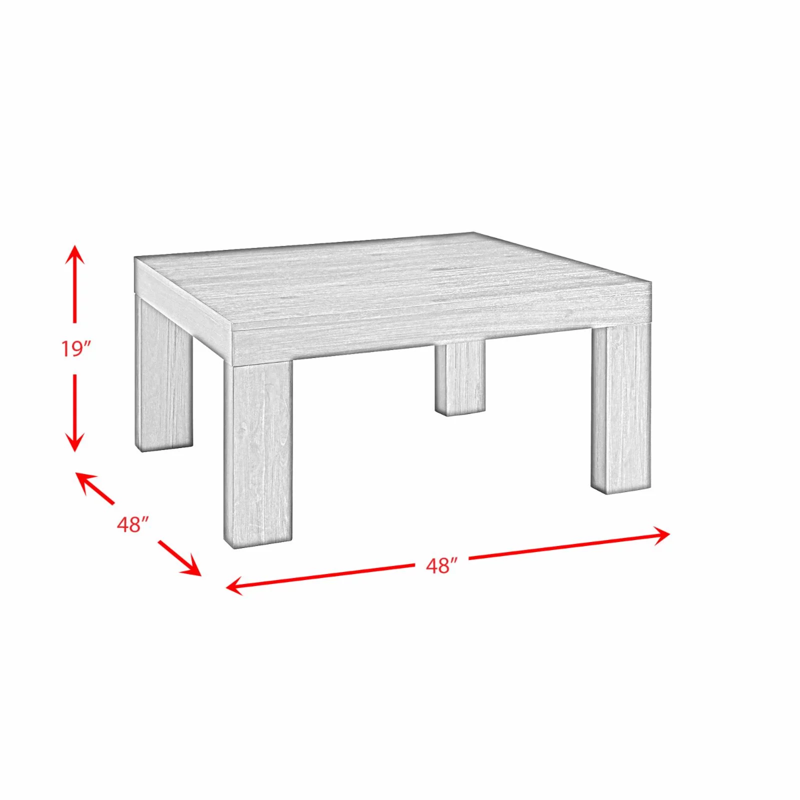 Picket House Furnishings Jasper Square Coffee Table in Brown