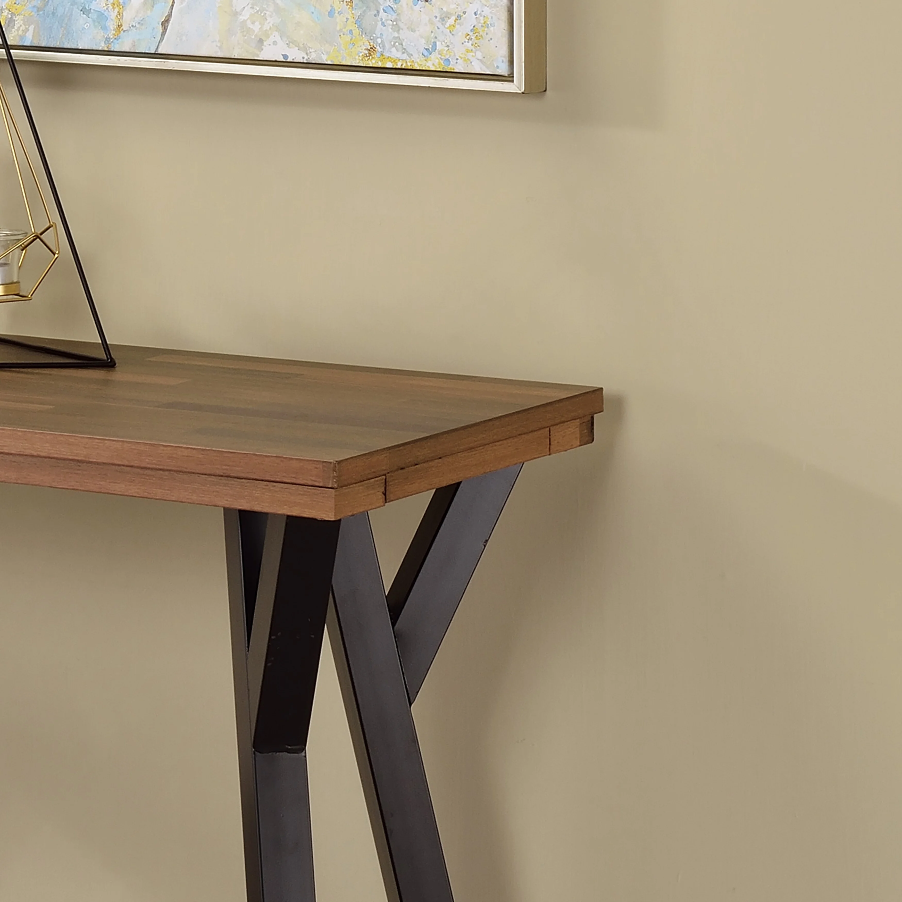 Furniture of America Cillen Farmhouse Black 43-inch Steel 1-Shelf Console Table by