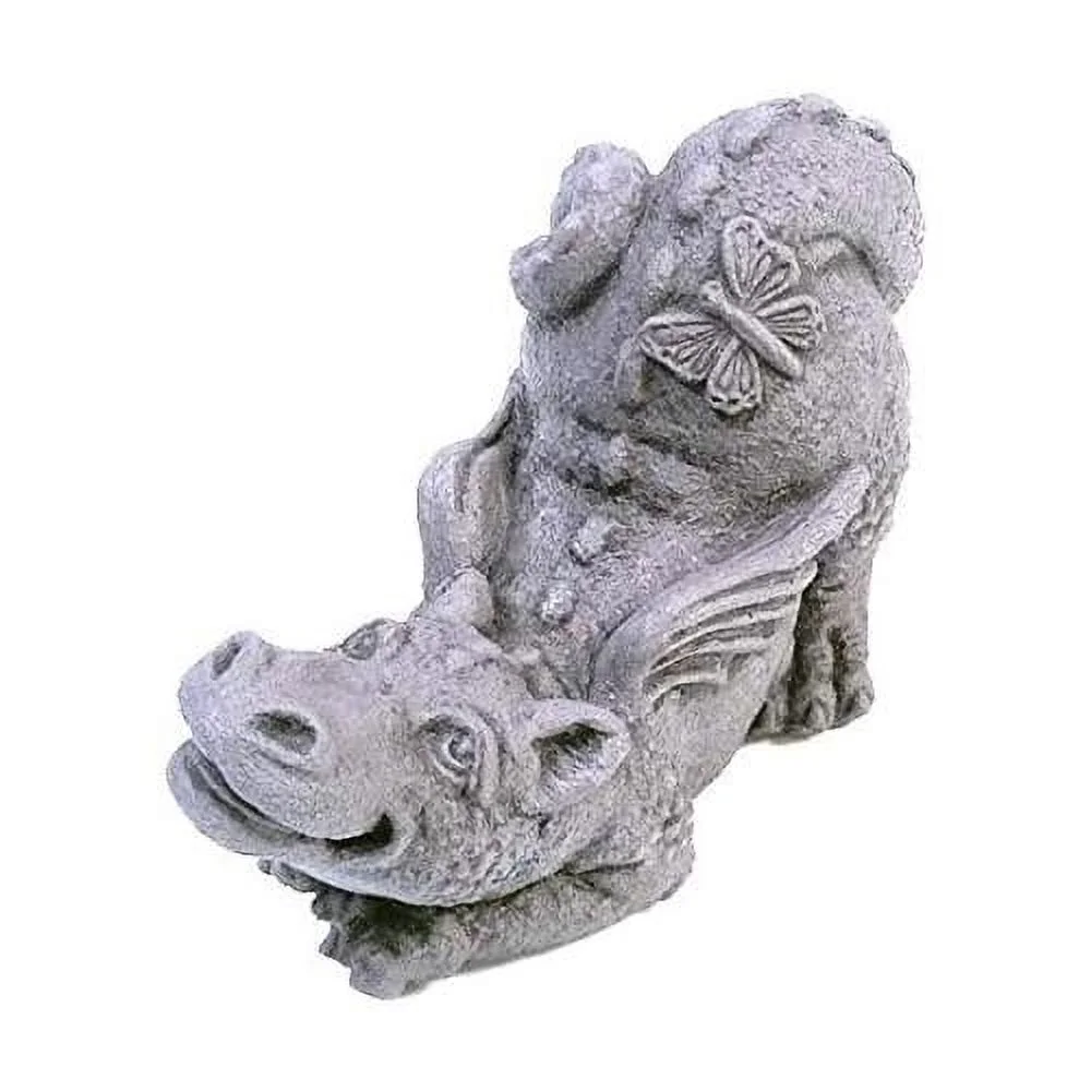 Little Darling Dragon Baby Pup 'Butterfly' - Solid Cast Stone Garden Statue - A Great Home Or Garden Idea - Durable, Lifelike Sculpture - Fun Exterior And Interior Art