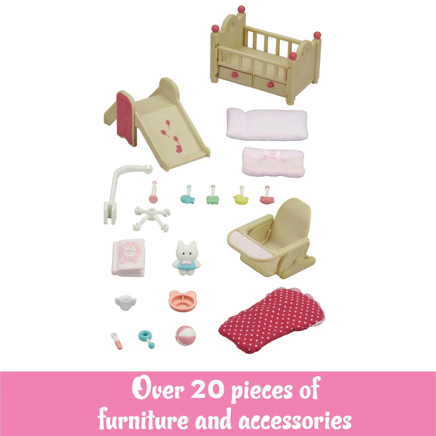Calico Critters Baby Nursery Set, Dollhouse Furniture and Accessories