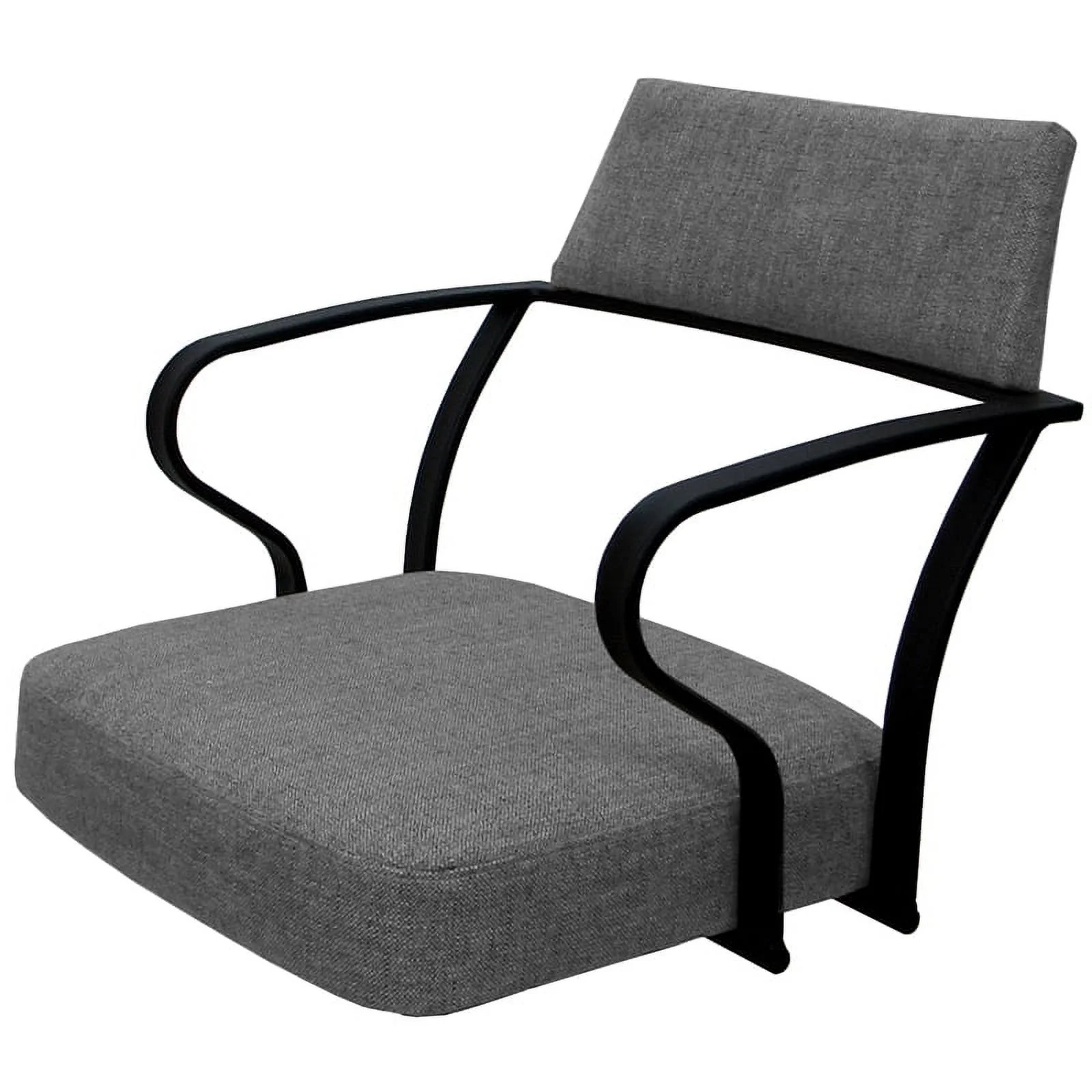 Carolina Swivel Tilt Metal Dining Caster Chair - Gray fabric - Black frame