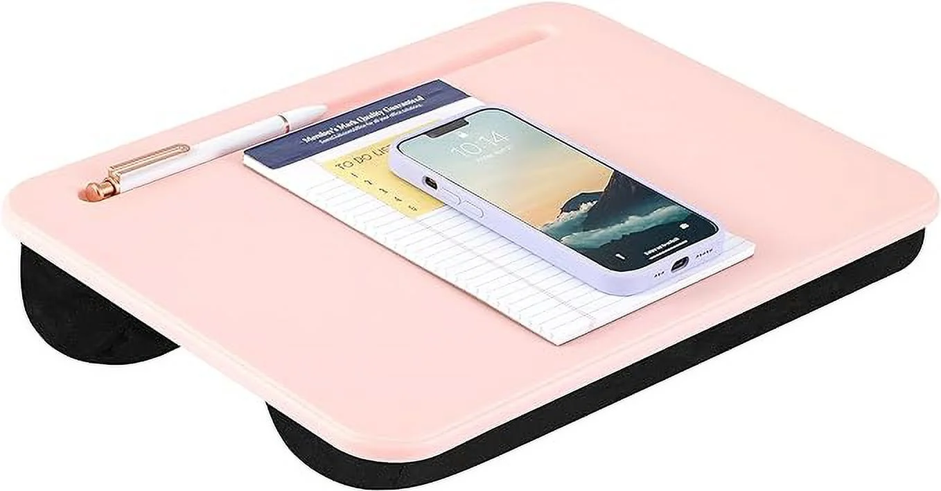 LAPGEAR Compact Lap Desk - Rose Quartz - Fits up to 15 Inch Laptops - Style No. 43104