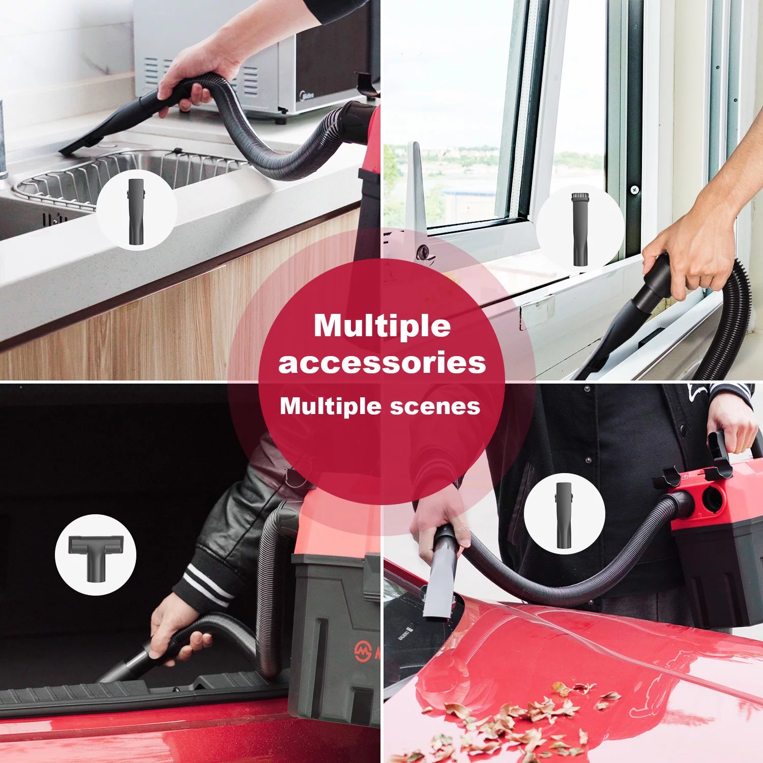 MOOSOO Cordless Shop Vac Portable Shop Vacuum Blower Wet Dry Vac with Rechargeable Battery Ideal for Home/Garage/Car