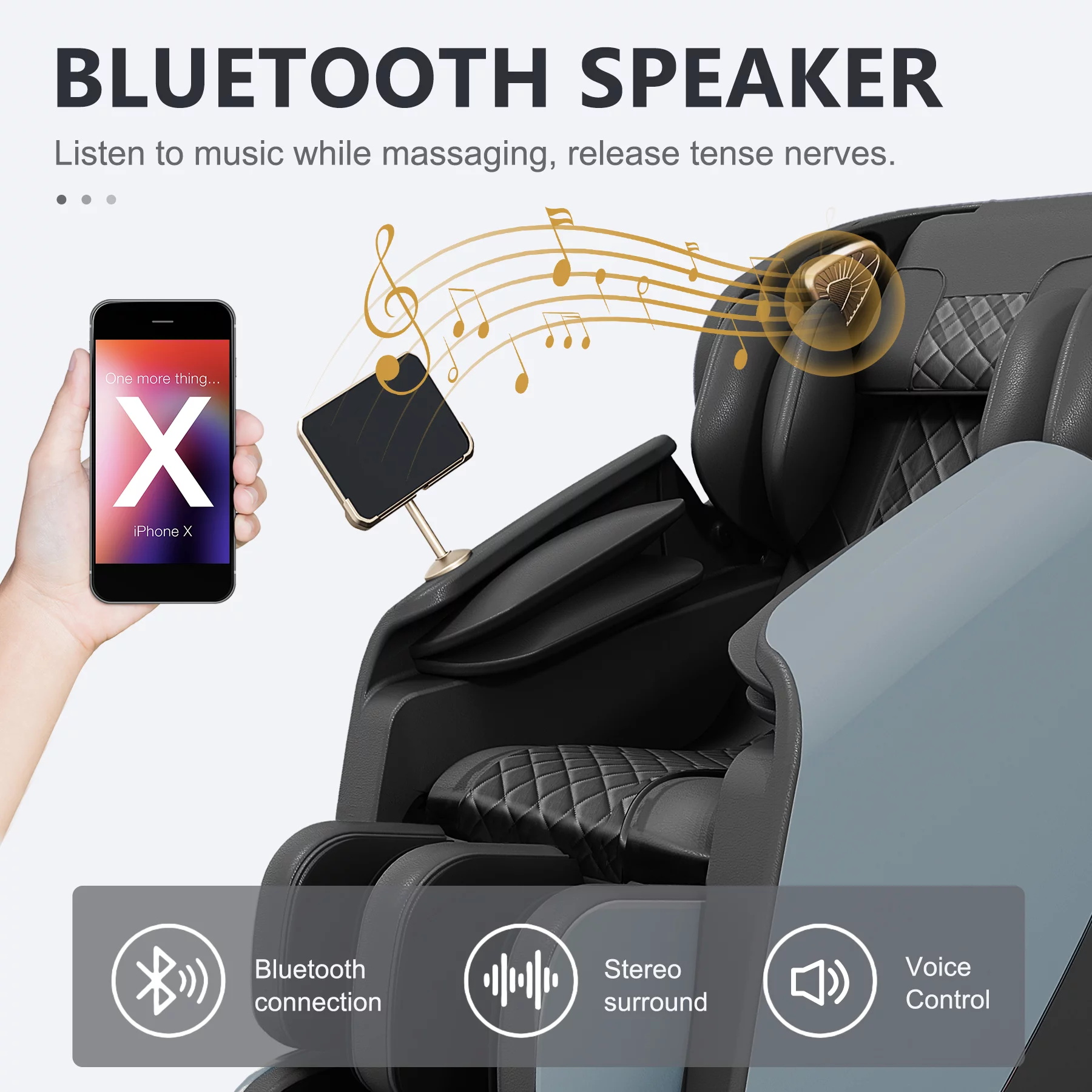 Massage Chair Recliner with Zero Gravity Heating and Bluetooth Functions Foot Roller, Airbags, Neck Shoulder Back Calf and Foot Massager, Easy to Use at Office and Home