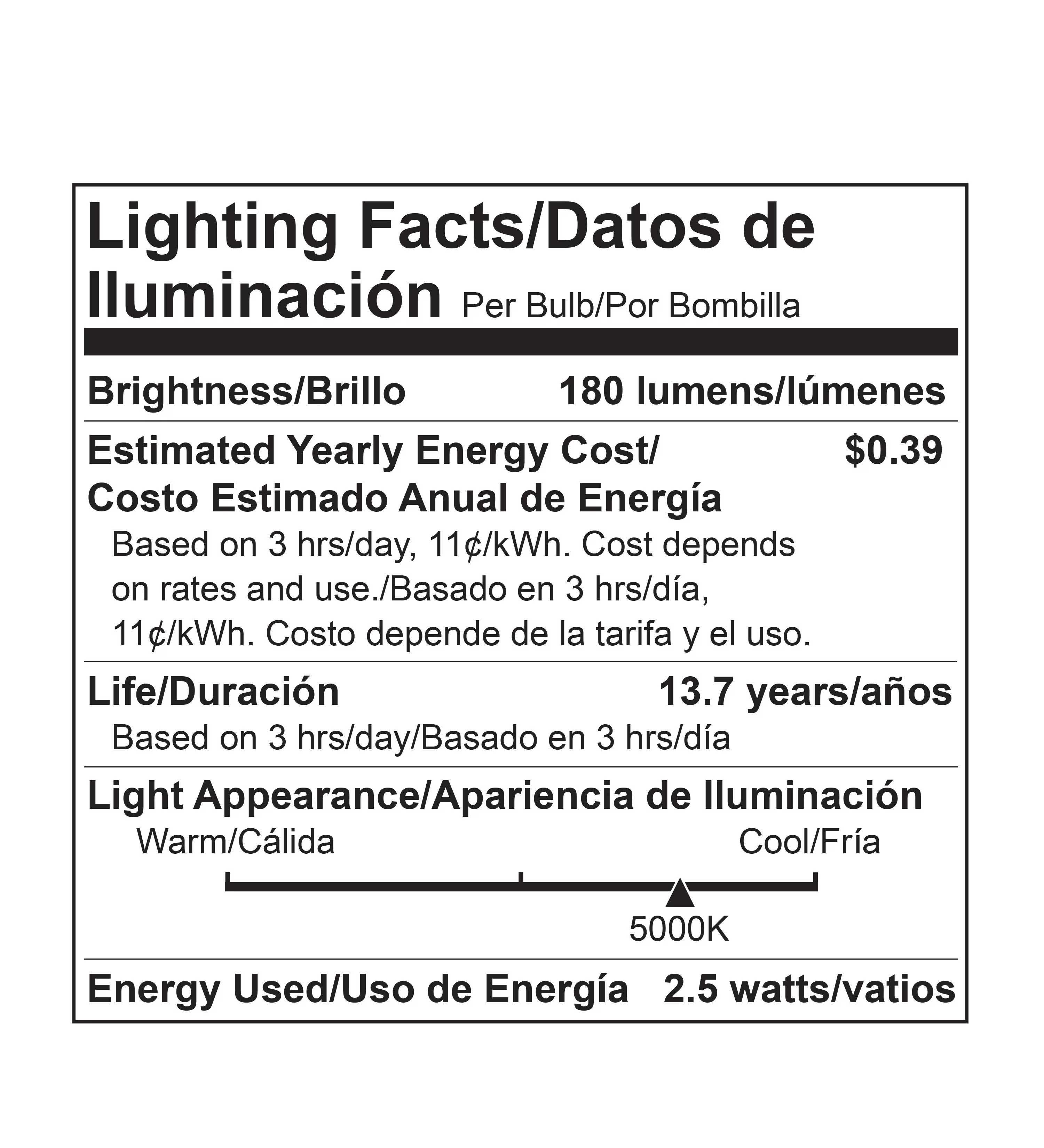 Viribright E12 LED Candelabra Light Bulbs, 2.5-Watt (Equivalent 35W), 180 Lumens, Daylight 5000K, Candelabra Base, Dimmable, Chandelier Bulb, 6 Pack