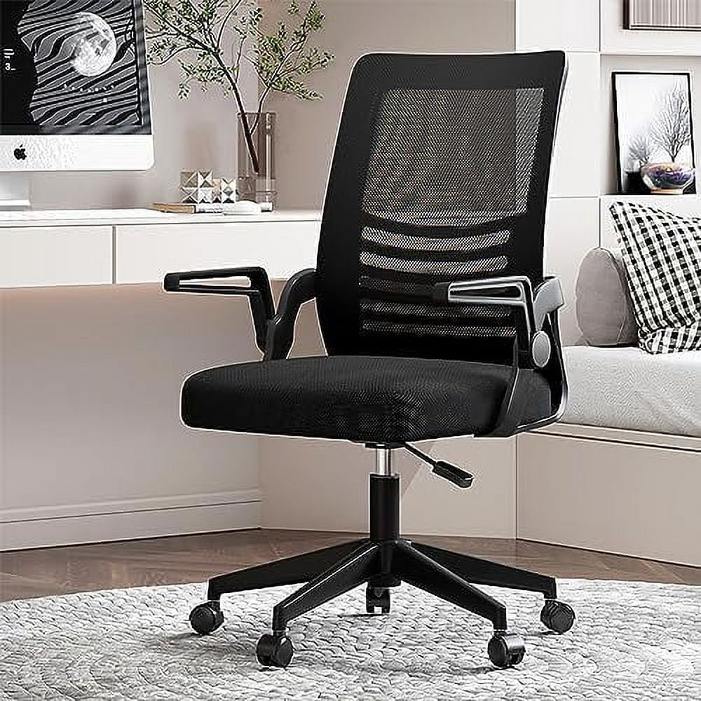 ZFGSUIJN Computer Chair Mesh Ergonomic Office Chair Home Office Lumbar Support Padded Flip-up Armrest Swivel Desk Chair