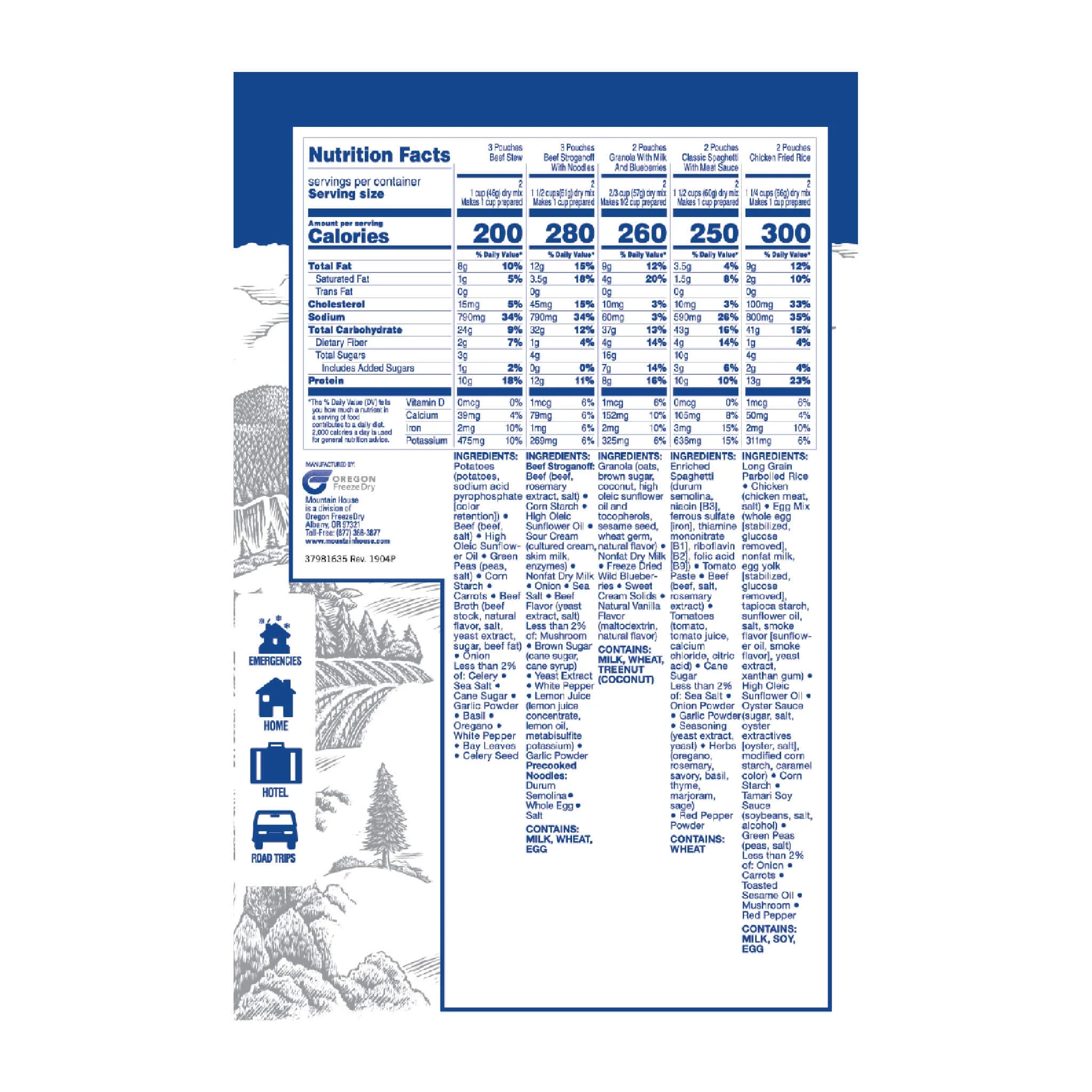 Mountain House Classic Bucket | Freeze Dried Backpacking & Camping Food | 24 Servings (0081635A)