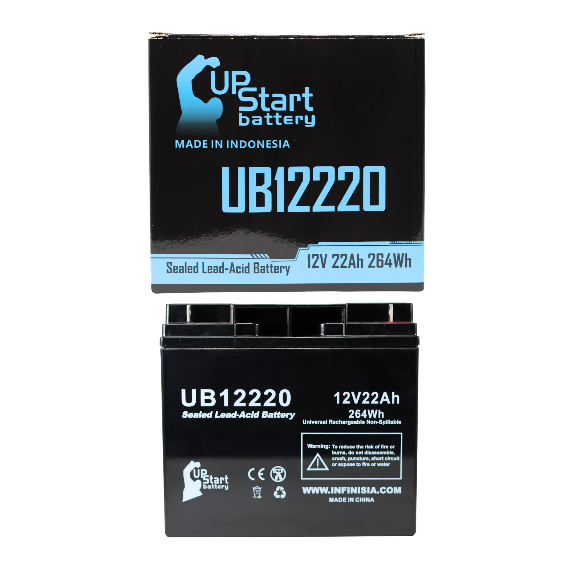 Compatible Golden Technology Alante Jr Battery - Replacement UB12220 Universal Sealed Lead Acid Battery (12V, 22Ah, 22000mAh, T4 Terminal, AGM, SLA)