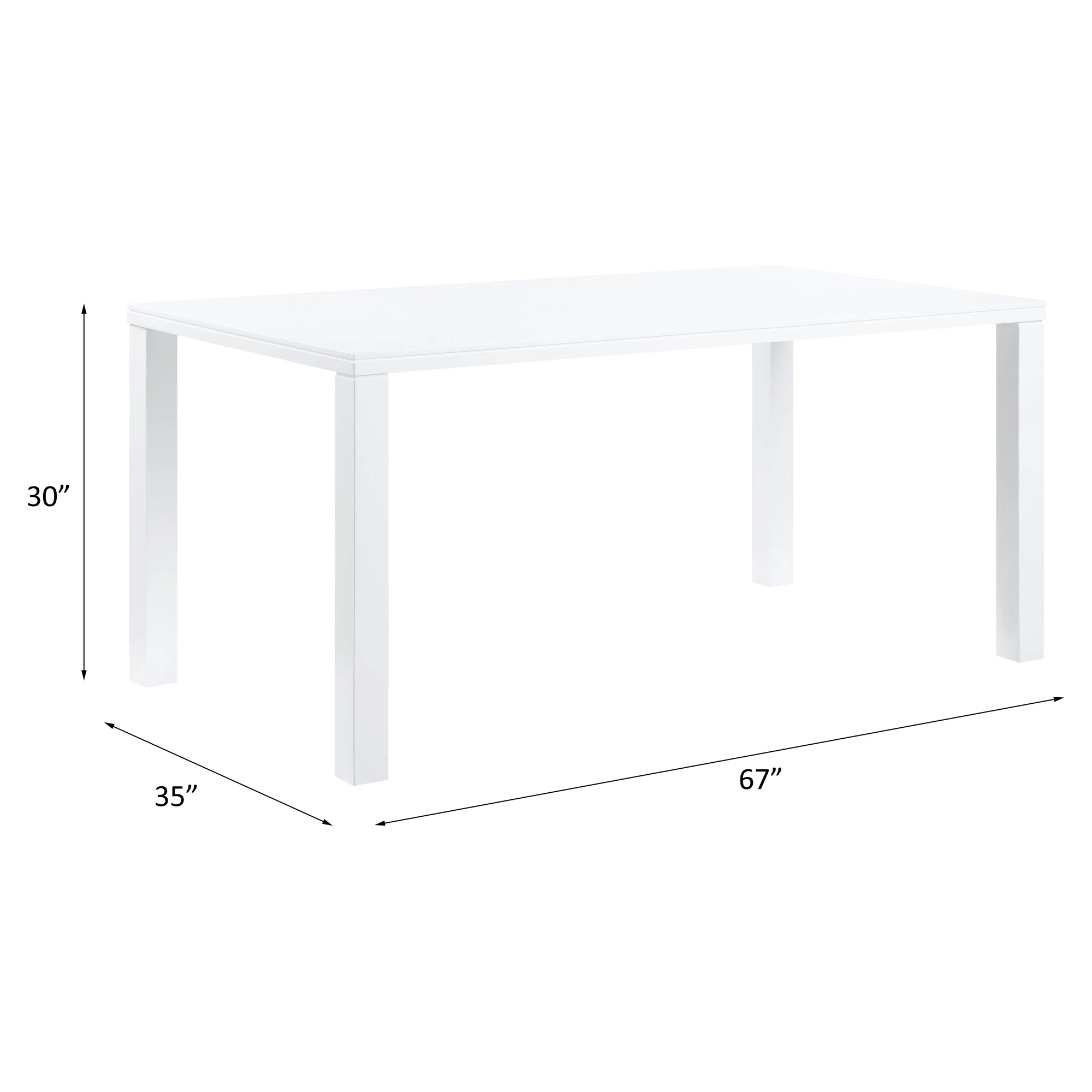 ACME Pagan Dining Table in White High Gloss