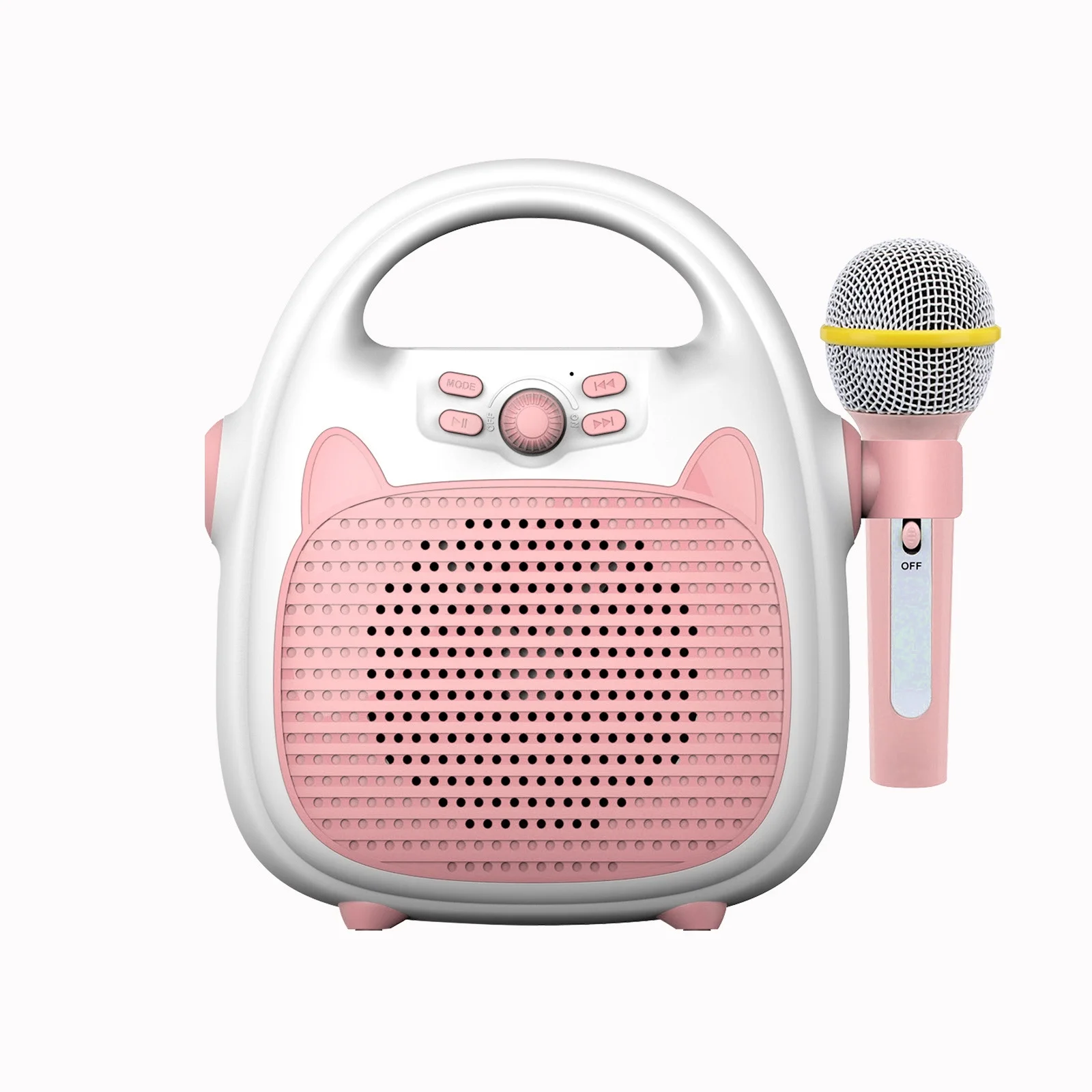 Eccomum Karaoke Machine Rechargeable Portable Karaoke Speaker with Microphone BT/Memory Card/USB Connectivity Lights for Boys Girls
