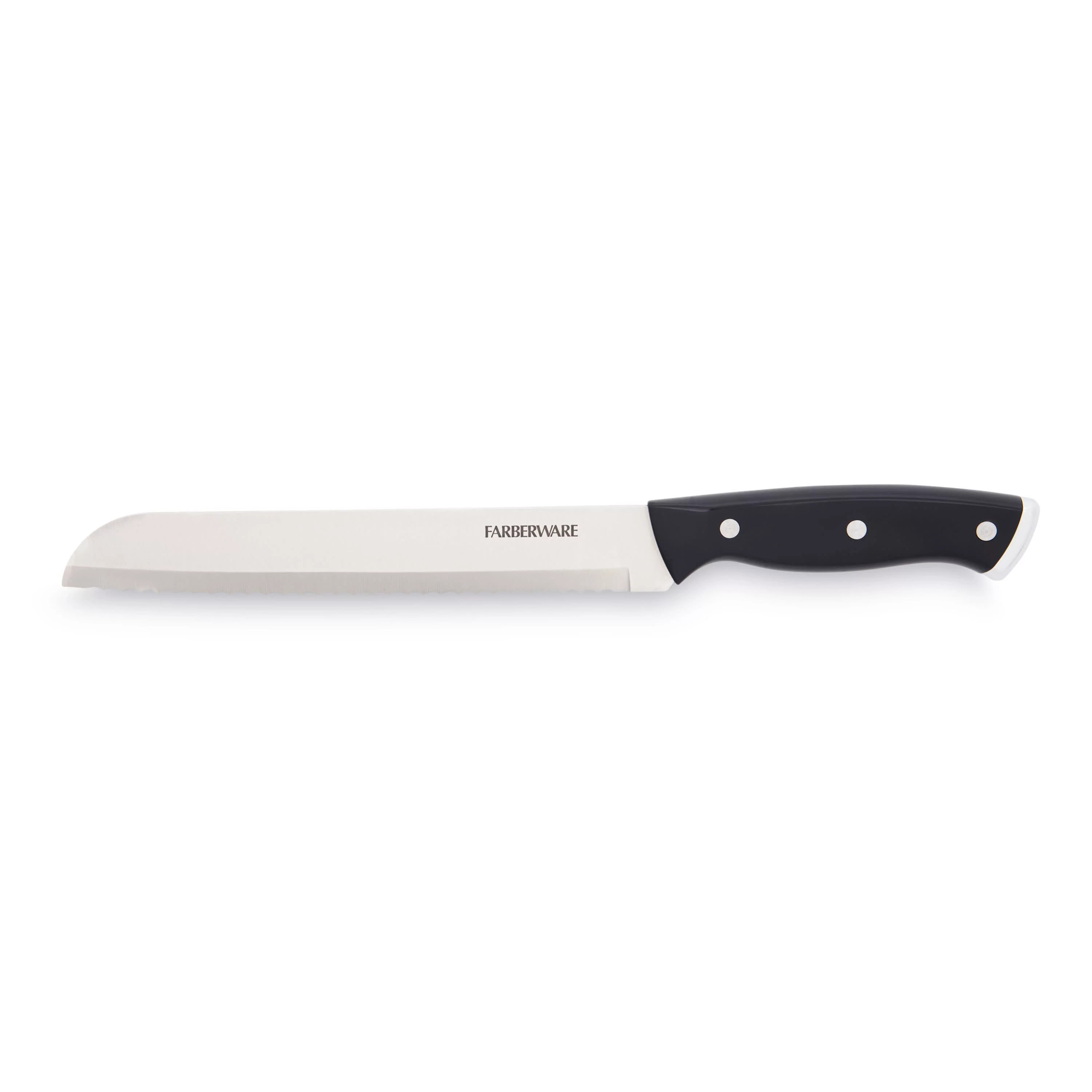 Farberware Classic 8-inch Triple Riveted Bread Knife with Endcap and Black Handle