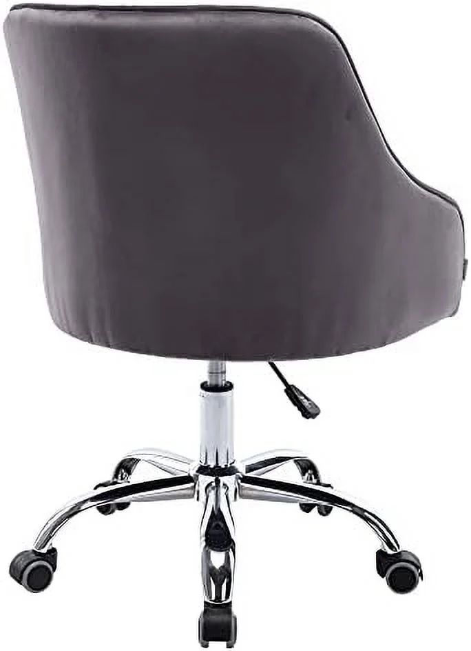 ZFGSUIJN Velvet Home Office Desk Chair ° Swivel Accent Chair Comfy Upholstered Vanity Chair Ergonomic Task Chair with Seat Height Adjustable Armchair and Metal Base  Roller Wheels Comput
