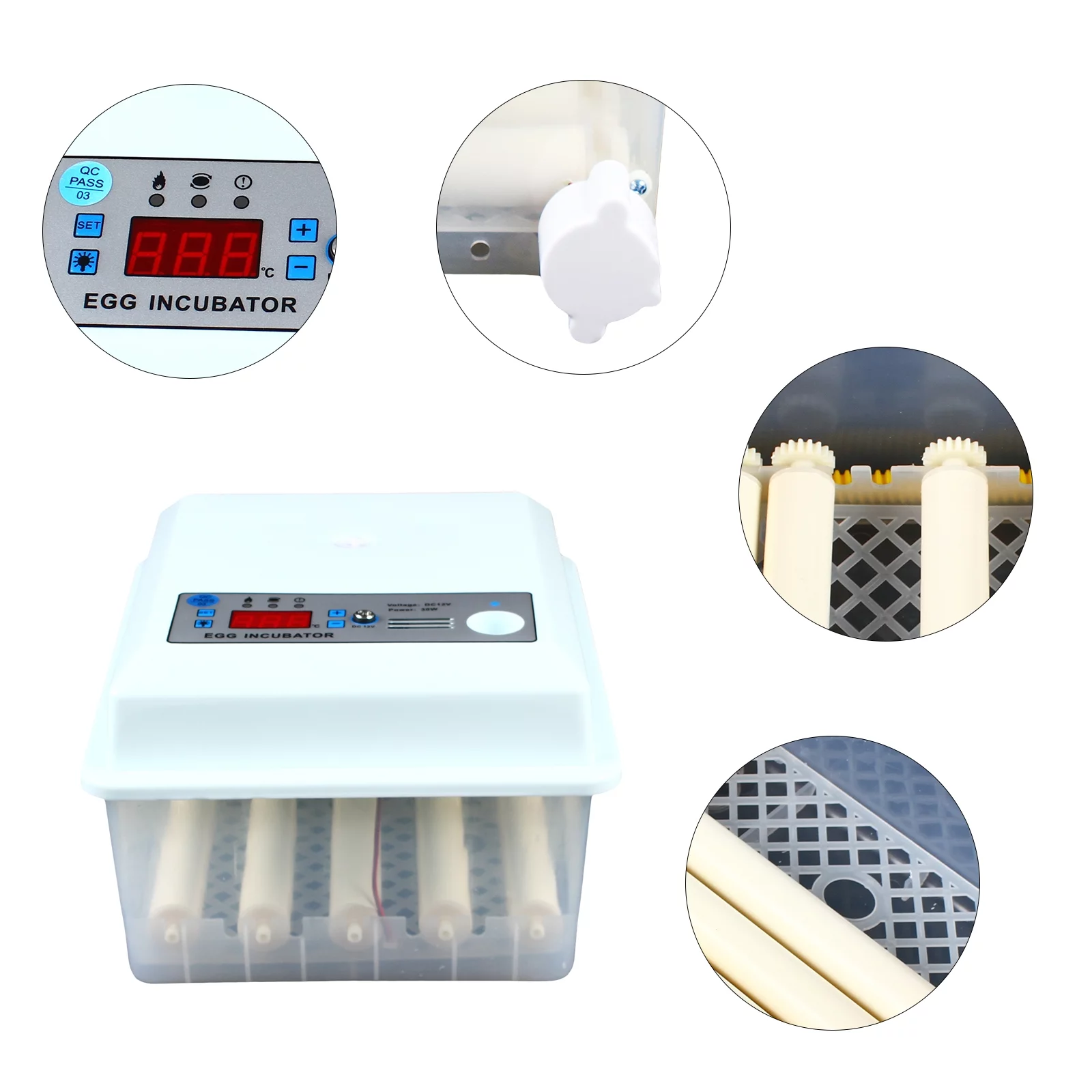 Eggs Incubator, Automatic Egg Turner, Temperature Humidity Control,  Poultry  Incubator for Hatching 16 Chicken Eggs