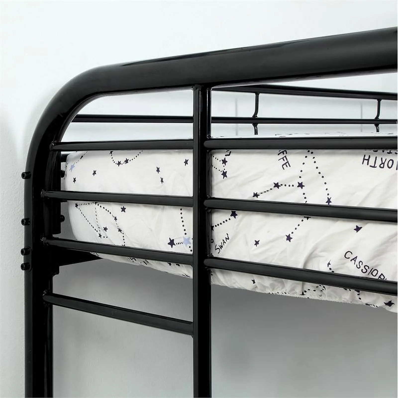 Bowery Hill Transitional Metal Full over Full Bunk Bed in Black