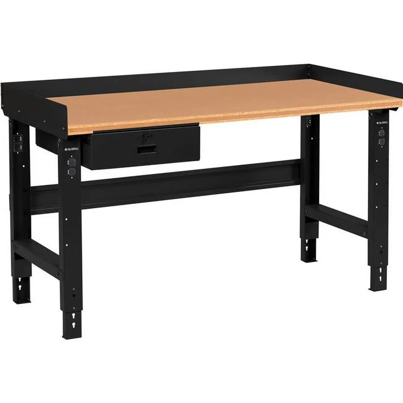 Adjustable Height Workbench with Drawer, Black - 48 x 30 in.