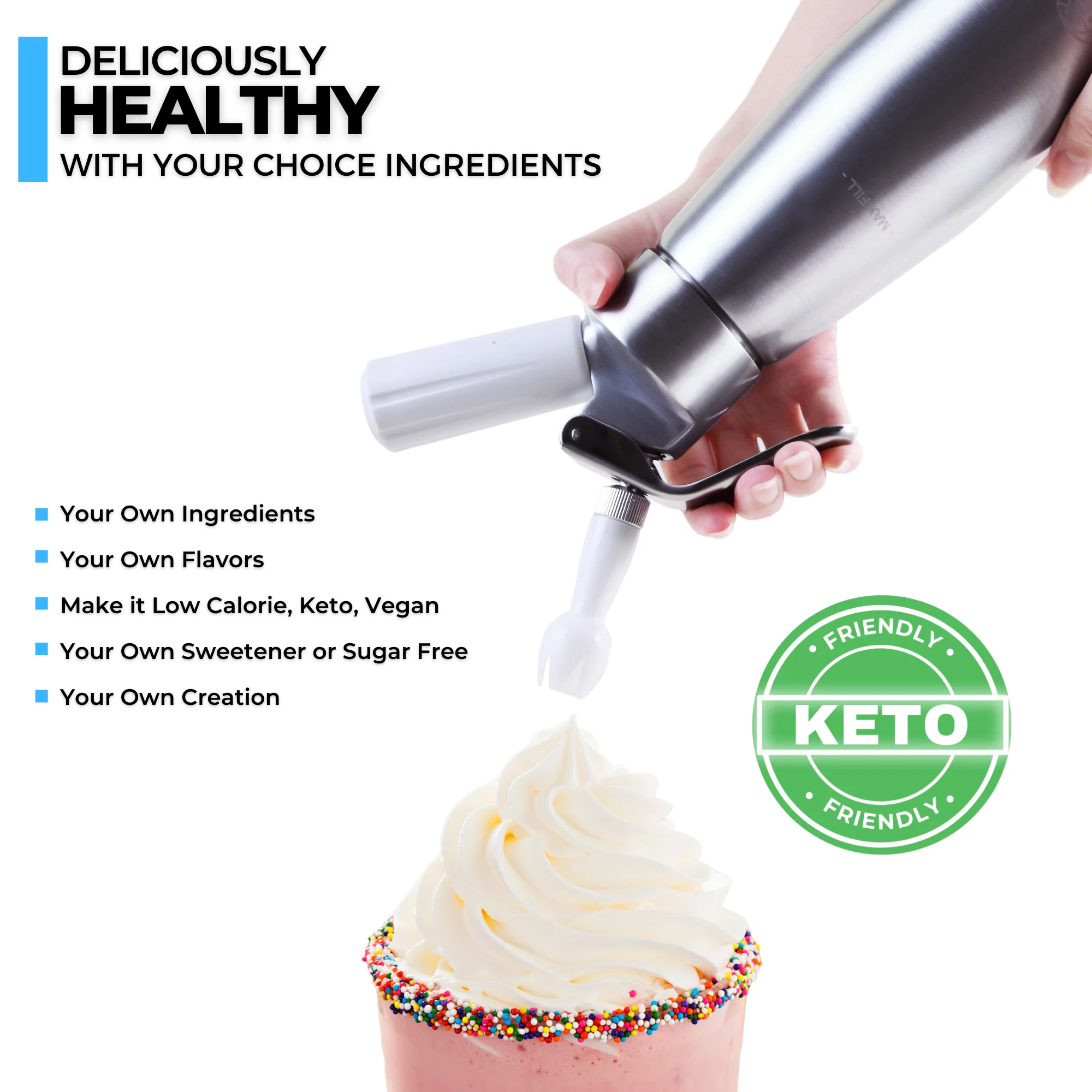 ICO 8g N20 Whipped Cream Chargers, 100 Count