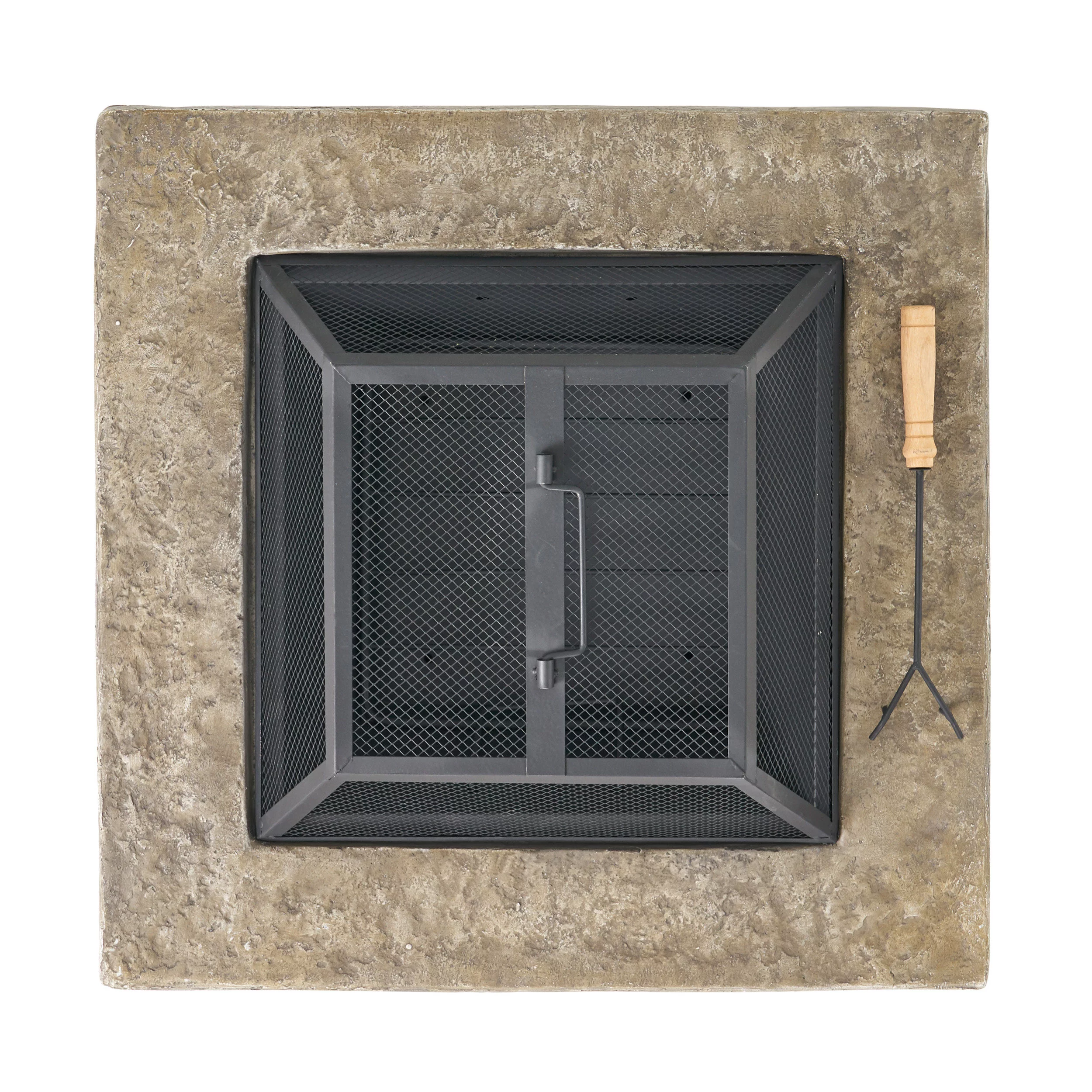 Hayden Natural Stone Square Fire Pit