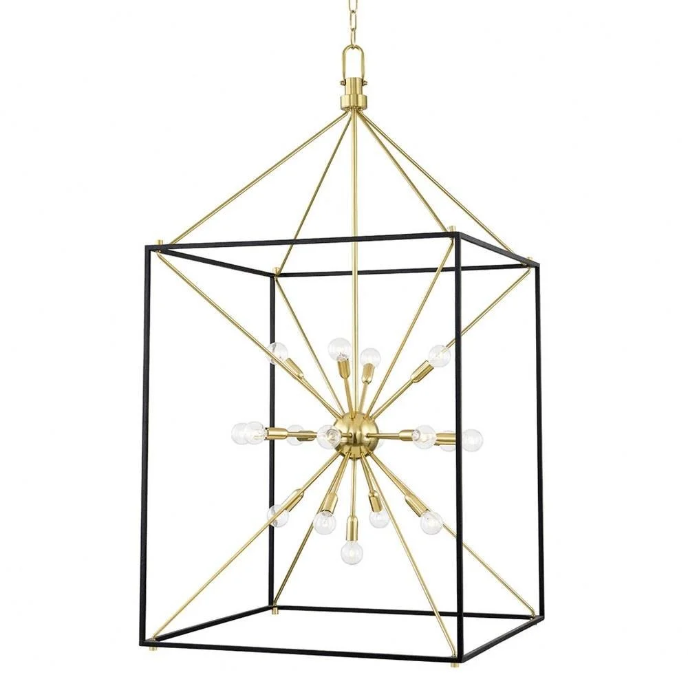 Modern Contemporary Twenty Five Light Chandelier-Aged Brass Black Finish Bailey Street Home 116-Bel-4536017