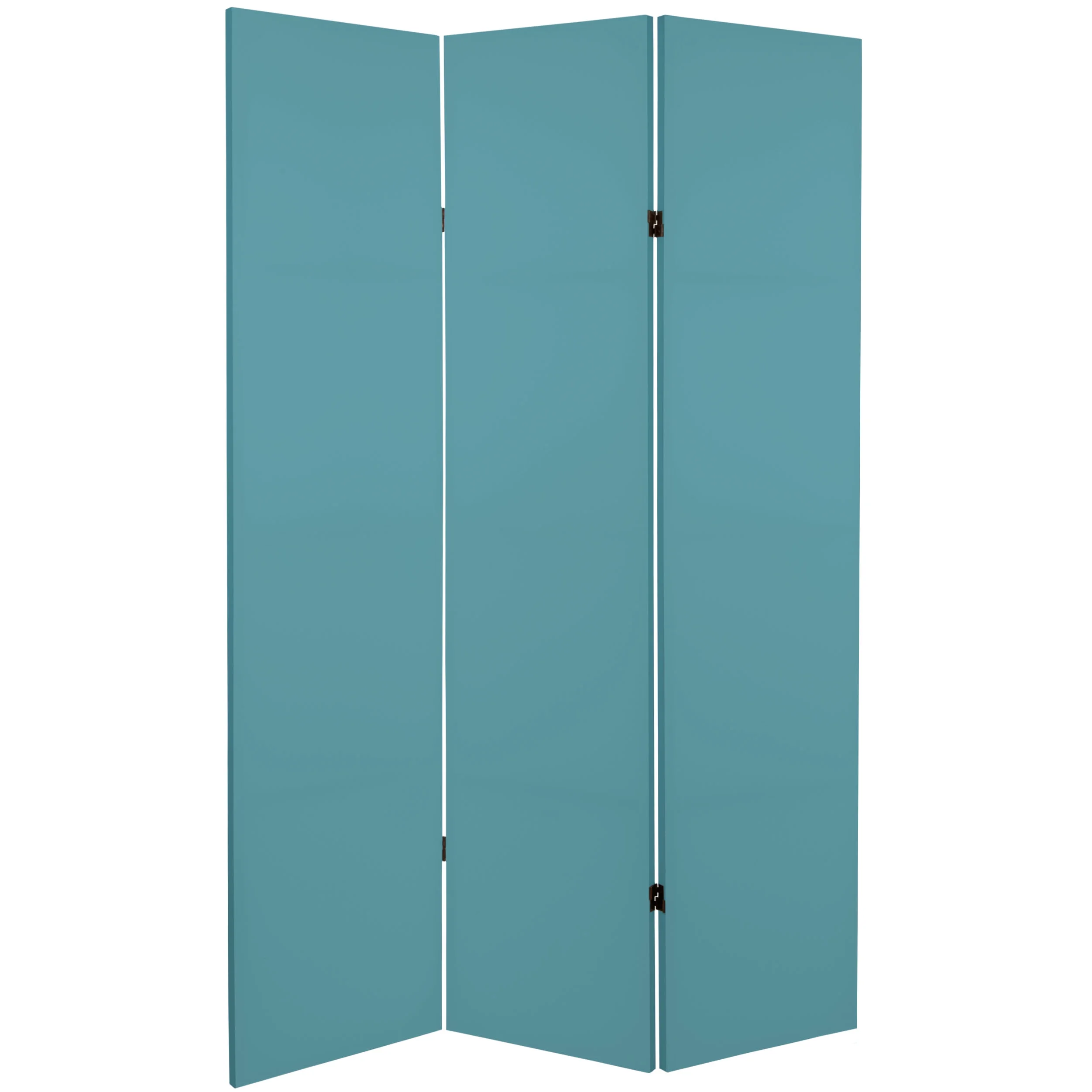 Oriental Furniture 6 ft. Tall Double Sided Teal Canvas Room Divider - 3 Panel