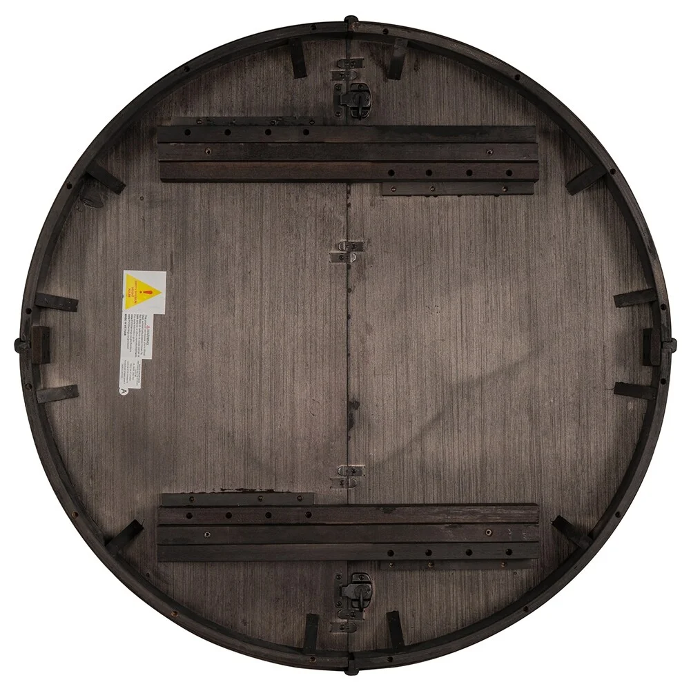 LivEditor Farmhouse Round Extendable Dining Table with Leaf Natural Wood Wash