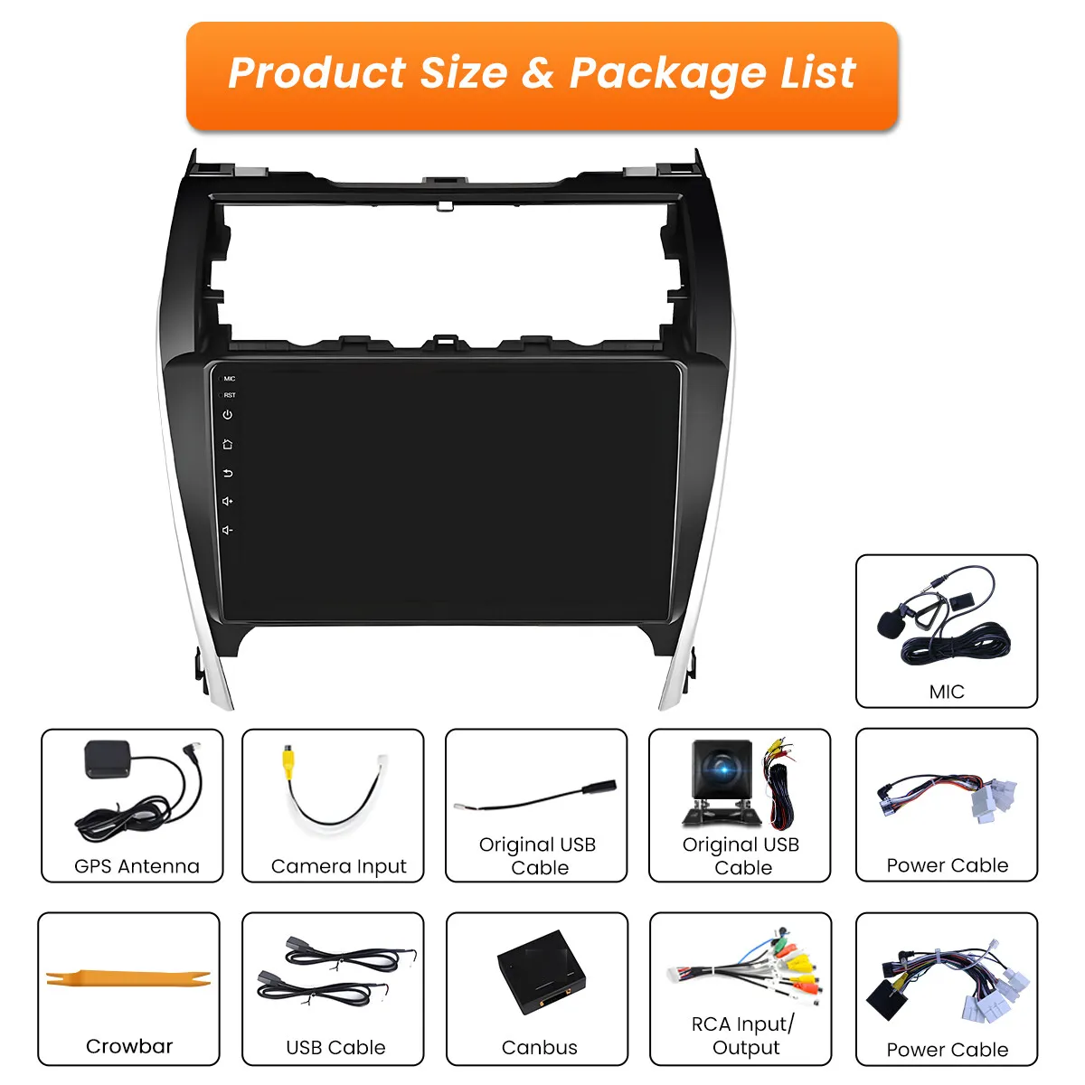 For 2012-2014 Toyota Camry Radio Car Carplay Android GPS Navigation 2+32GB