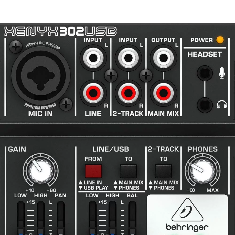 Behringer Behringer DAW compatible mixer with USB audio interface 302USB XENYX// Connection