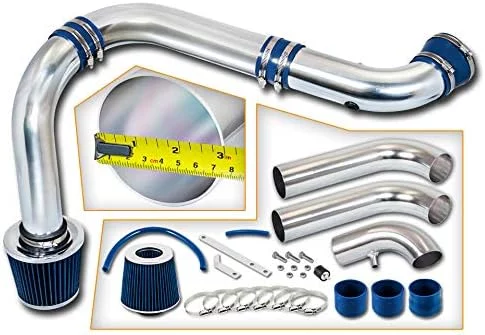 Rtunes Racing Cold Air Intake Kit + Filter Combo BLUE Compatible For 03-08 Dodge Ram 1500 2500 3500 Hemi 5.7L (3 Piece)
