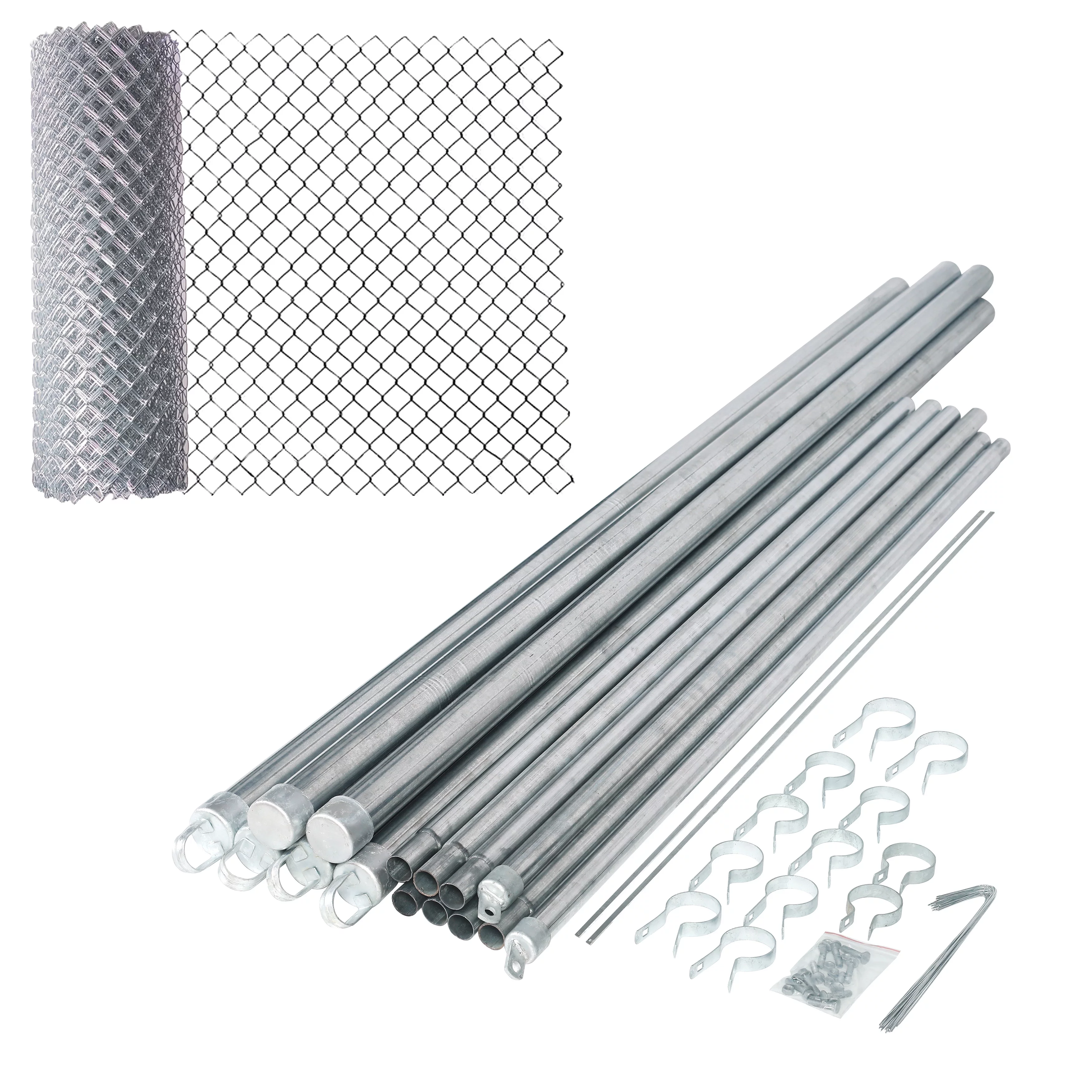 ALEKO Galvanized Steel 5 X 50 feet Complete Kit Chain Link Fence 11.5 AWG