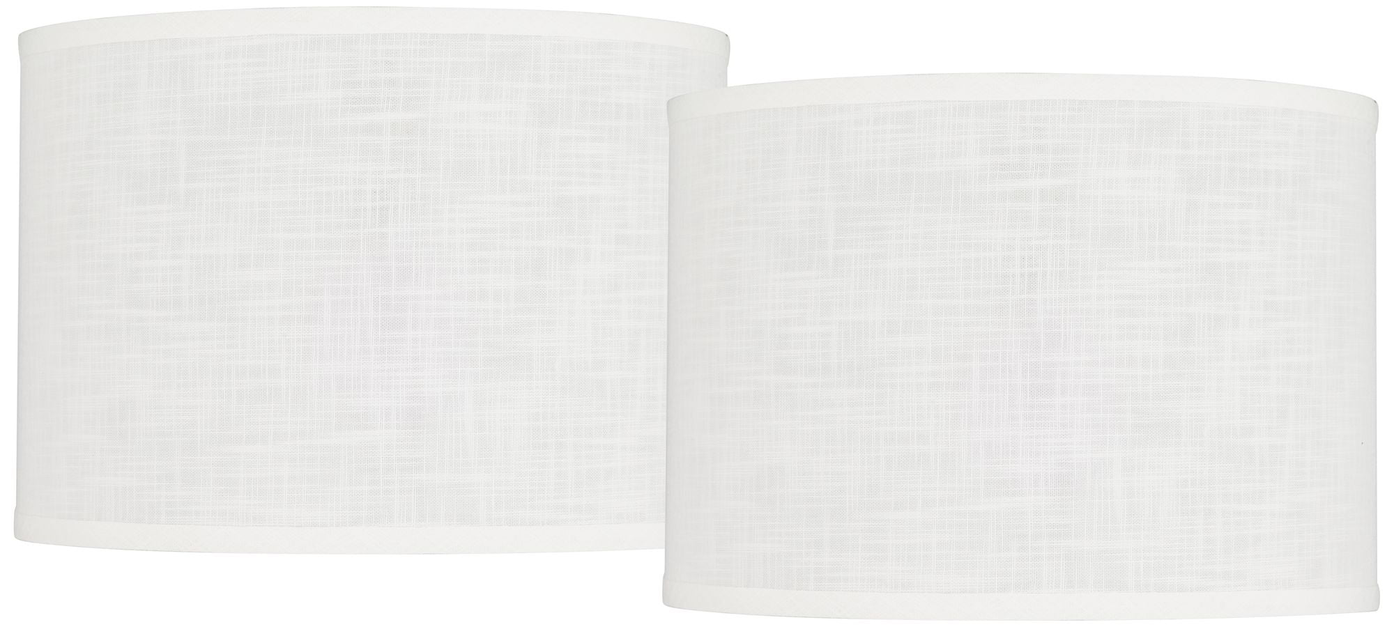 Springcrest Peoria Set of 2 Drum Lamp Shades White Medium 14