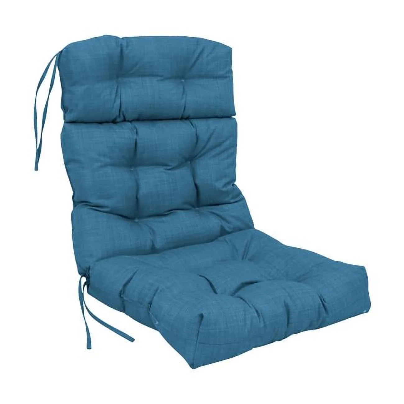 22 x 45 in. Spun Polyester Solid Outdoor Tufted Chair Cushion, Sea Blue