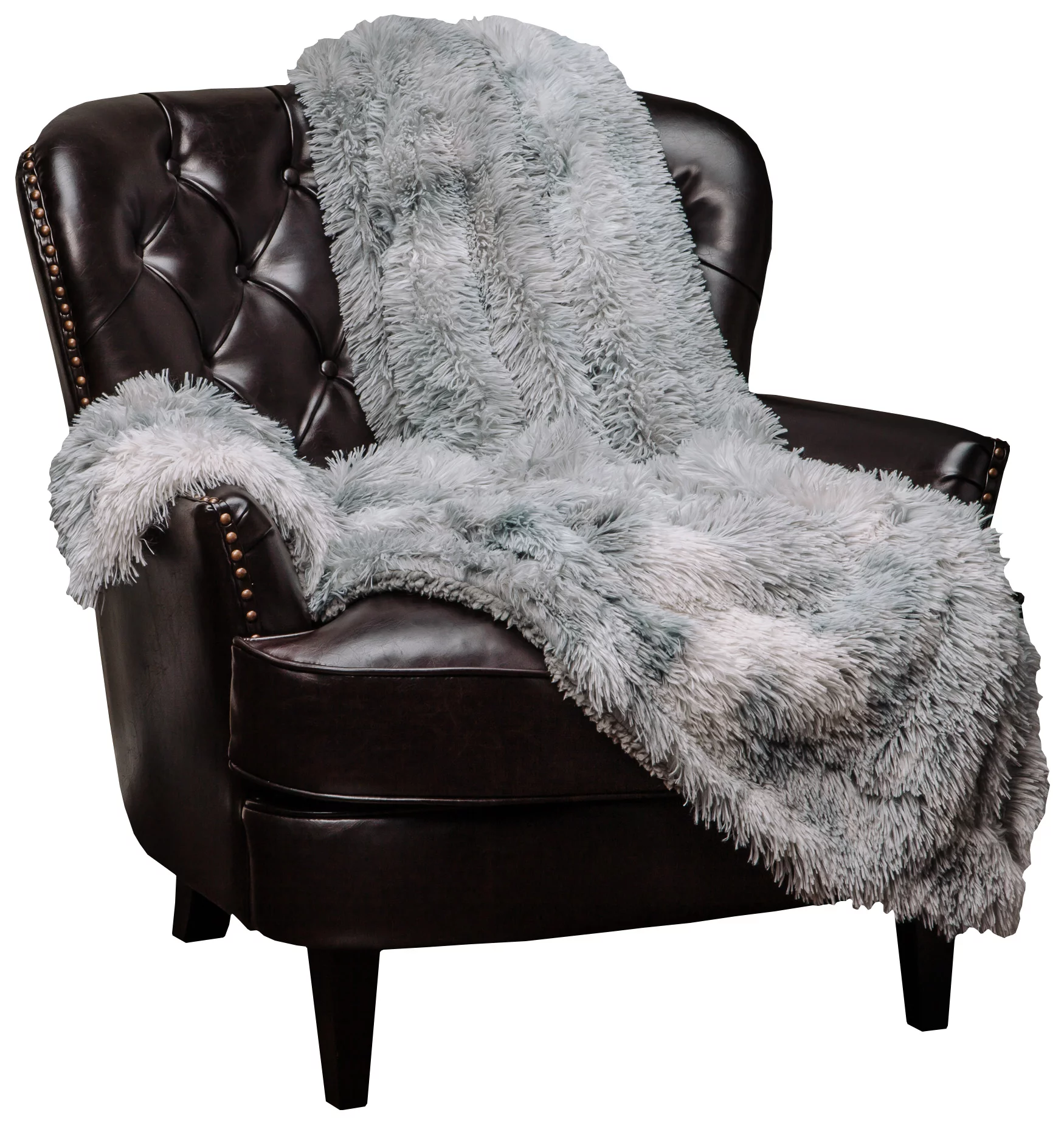 Chanasya Faux Fur Sherpa Throw Blanket | Color Variation Marble Print | Super Soft Shaggy Fuzzy Fluffy Elegant Cozy Plush Microfiber Silver Grey Blanket for Couch Bed Living Room - (50