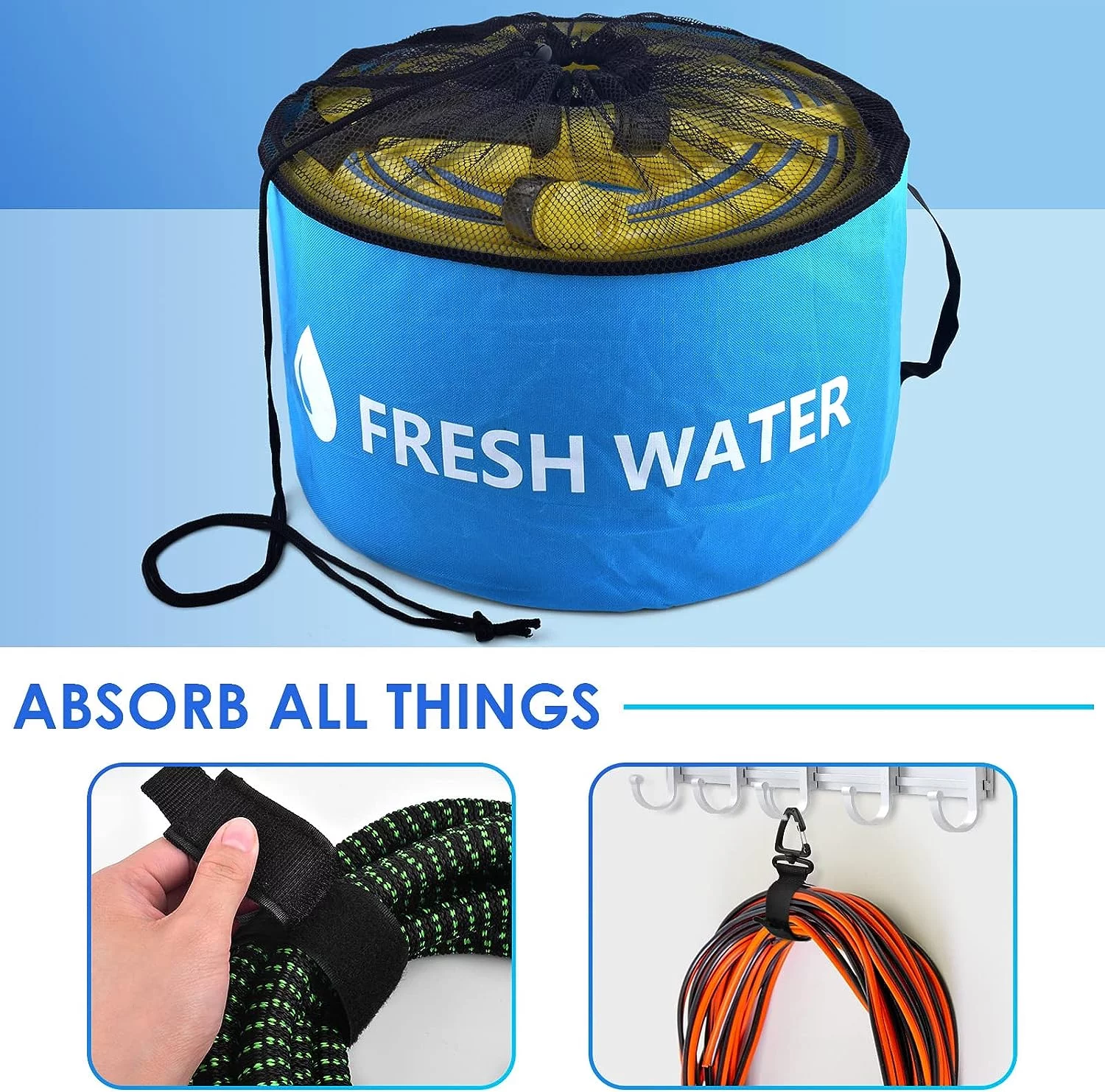 MUZOOY 4 Pack RV Hose Bag, RV Sewer Hose Storage, for Fresh/Black Water Hoses and Electrical Cords ET, Sewer Hose Bag, Electrical Hose bag