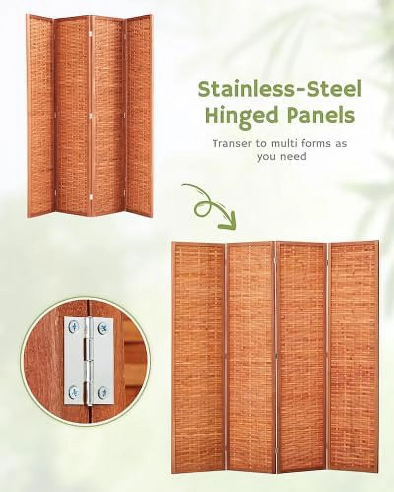 CHYTRE Room Divider Folding Privacy Screen  6 Panel Room Dividers 6 ft. Tall  Partition Wall Separation Dividers Freestanding  Beige