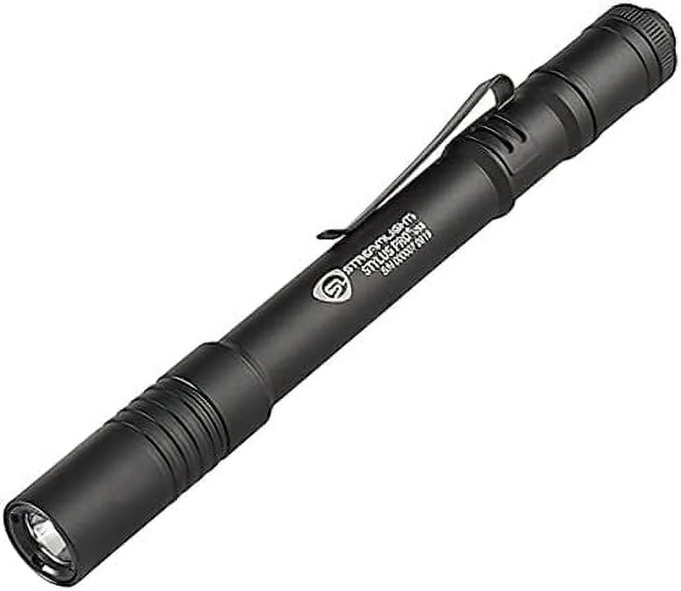 Streamlight 66133 Stylus Pro USB 350-Lumen Rechargeable Penlight with 120V AC Cord, Nylon Holster, Black
