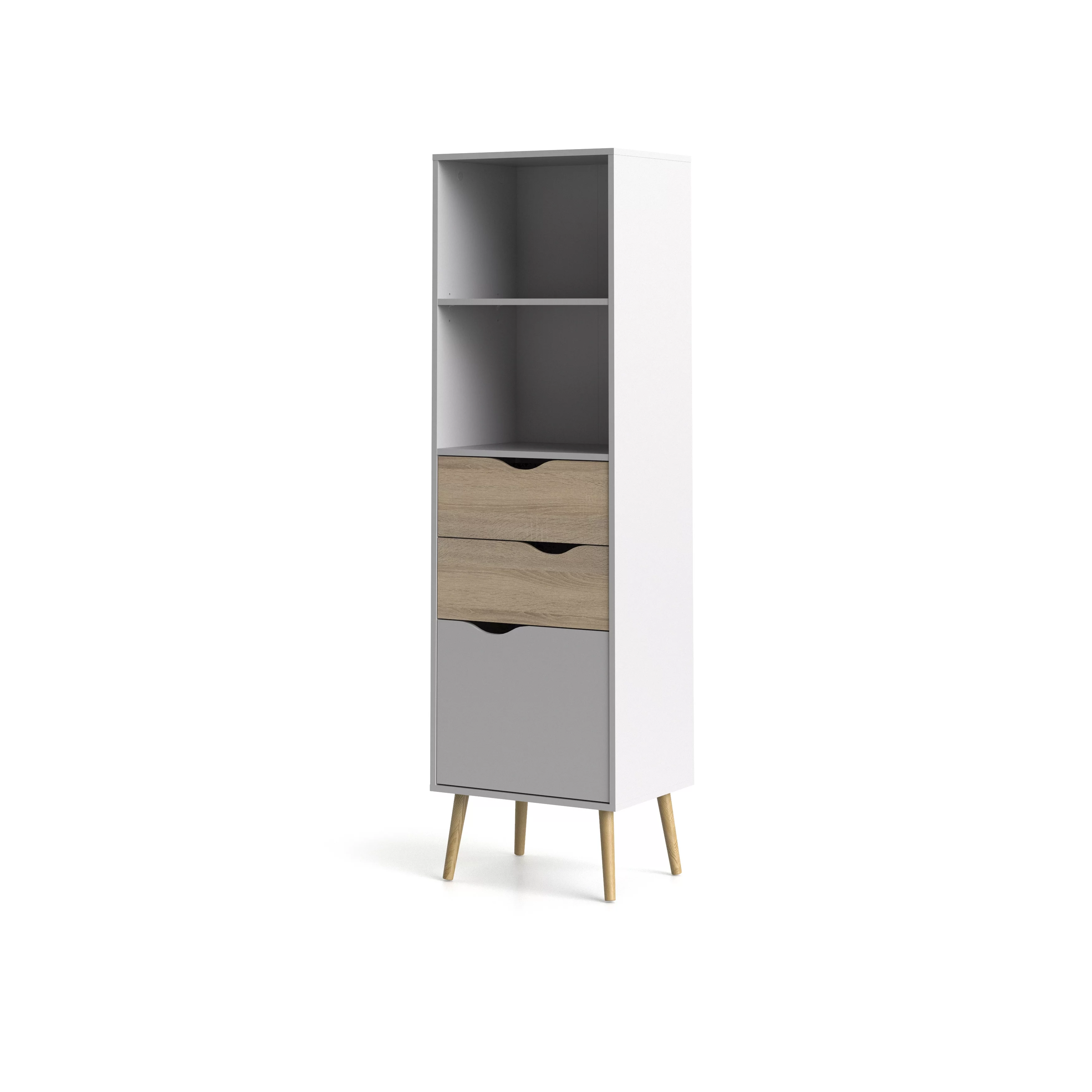 Tvilum Diana 2 Shelf and 2 Drawer Bookcase, White