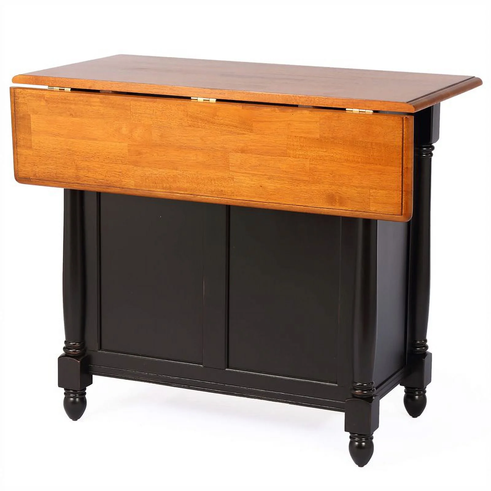Sunset Trading Black Cherry Selections Expandable Wood Kitchen Island in Black
