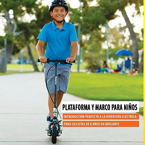 Razor E100 Glow Electric Scooter for Kids Age 8 and Up, LED Light-Up Deck, 8