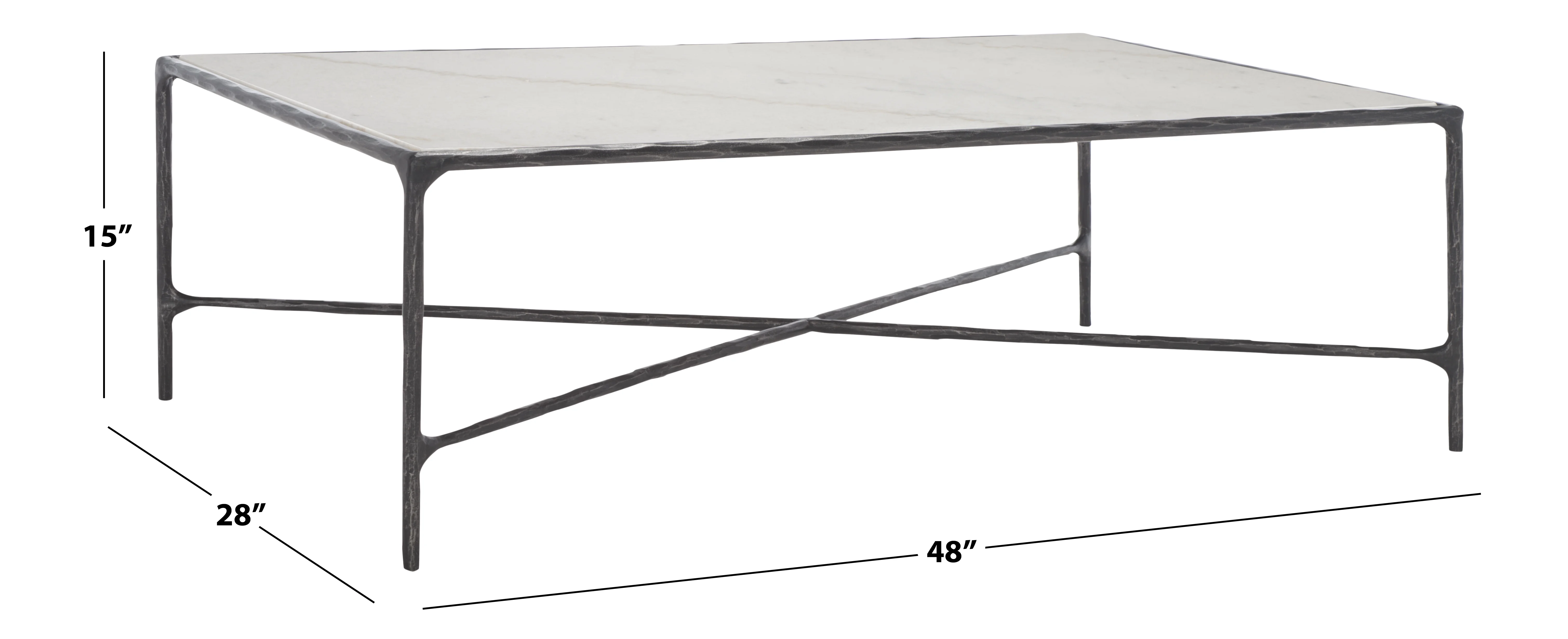 SAFAVIEH Couture Jessa Glam Metal Coffee Table, Black/White