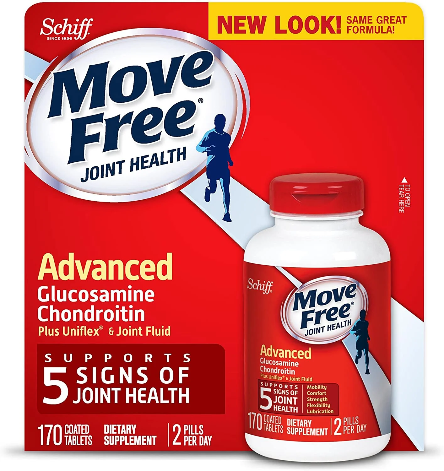 Move Free Advanced, 170 tablets - Joint Health Supplement with Glucosamine and Chondroitin